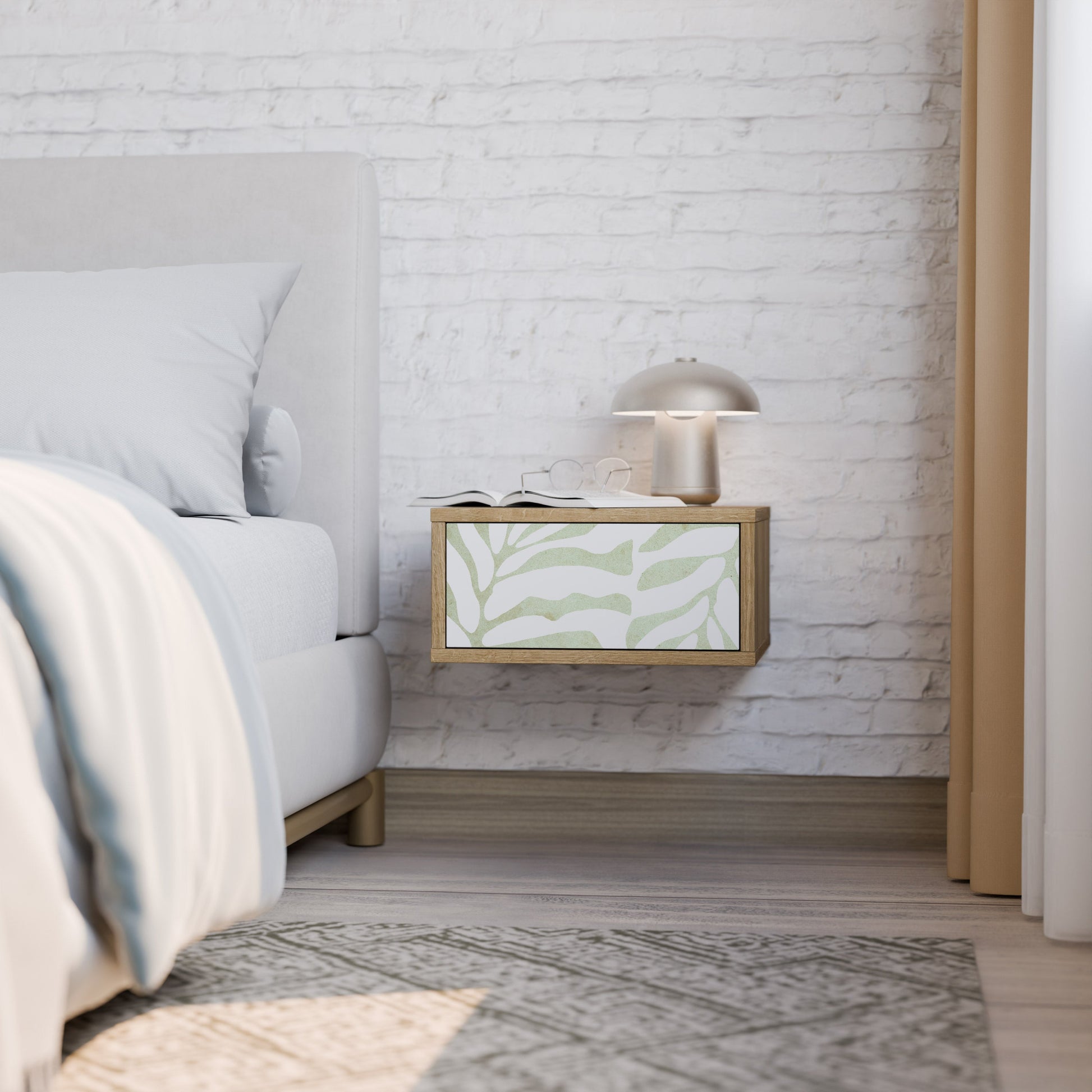 BOTANICAL SPARK Nightstand in Oak Effect