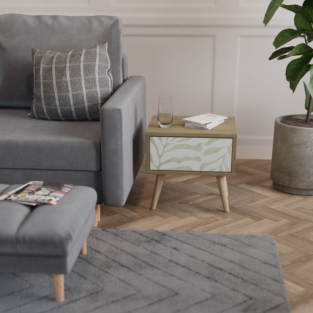 BOTANICAL SPARK Nightstand in Oak Effect