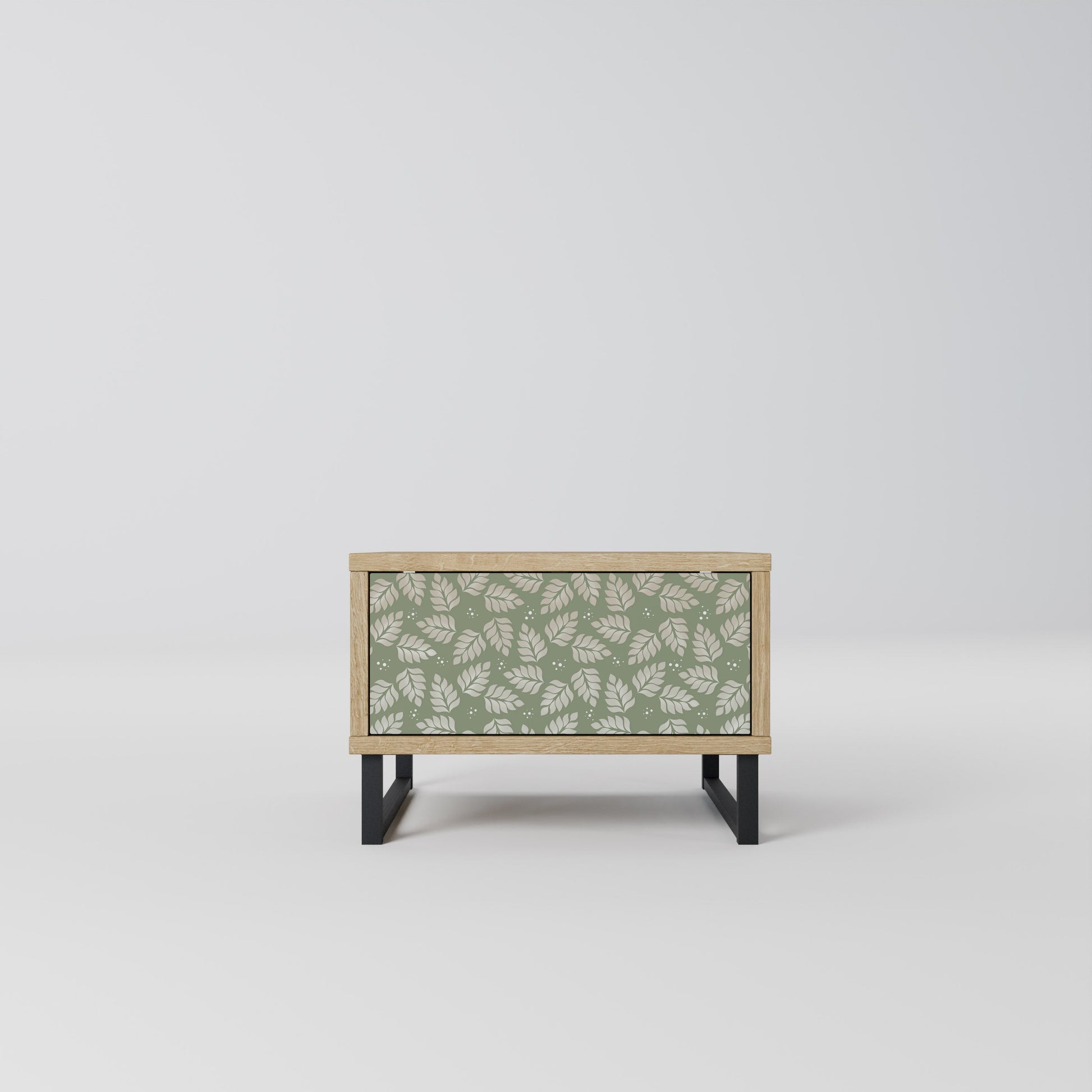 LEAVES ON GREEN Nightstand in Oak Effect