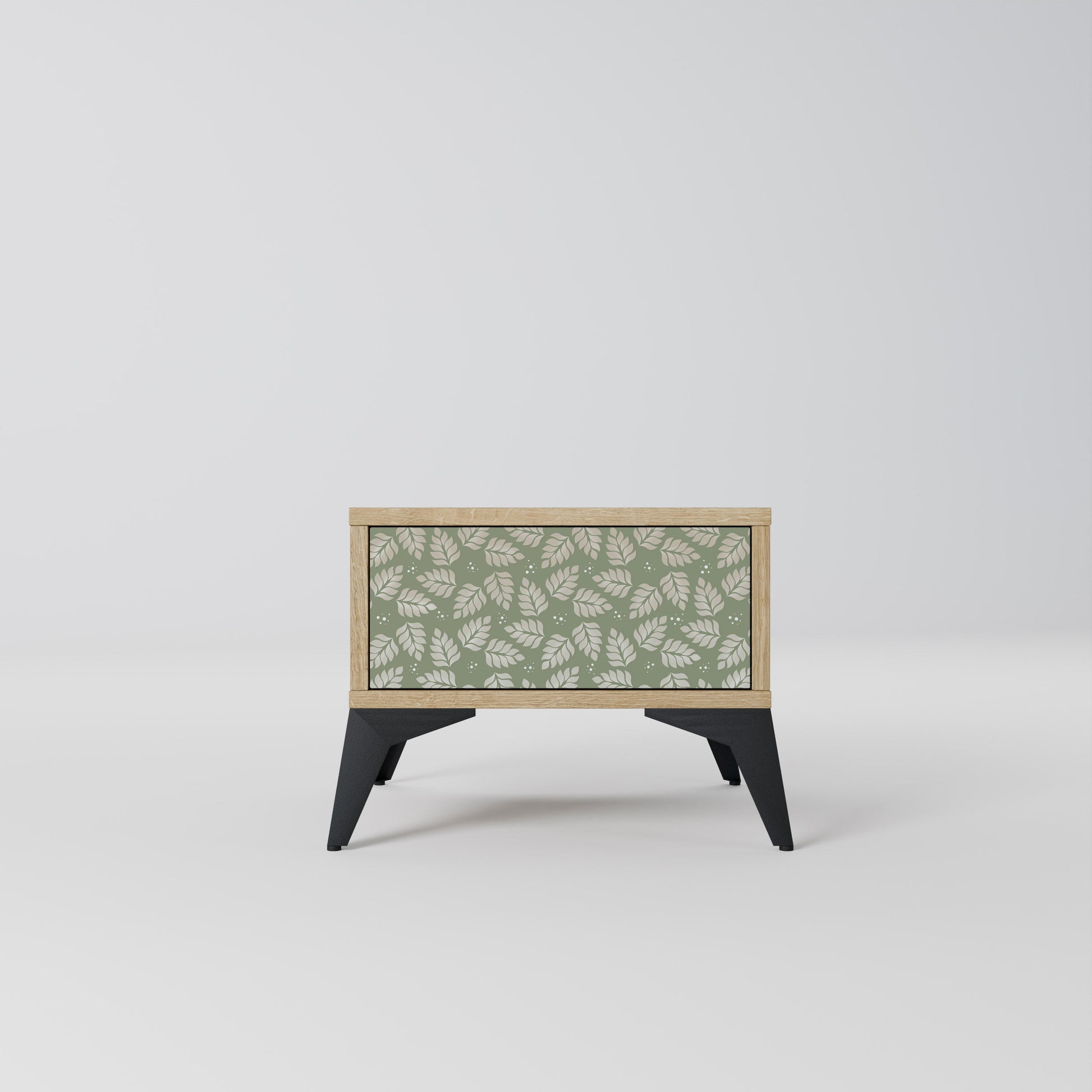LEAVES ON GREEN Nightstand in Oak Effect