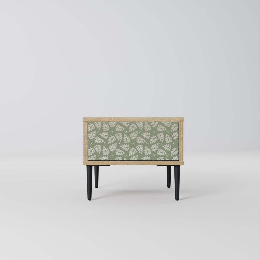 LEAVES ON GREEN Nightstand in Oak Effect