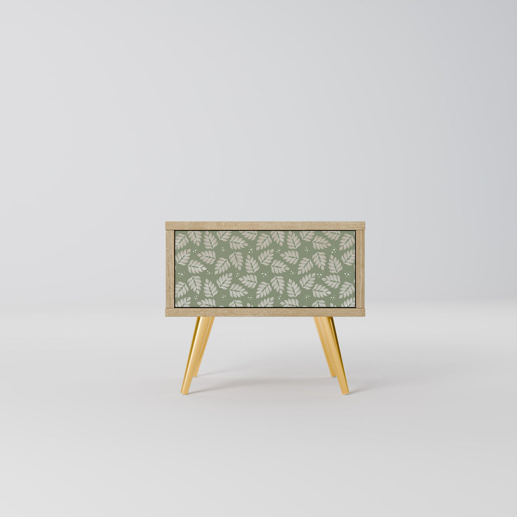LEAVES ON GREEN Nightstand in Oak Effect