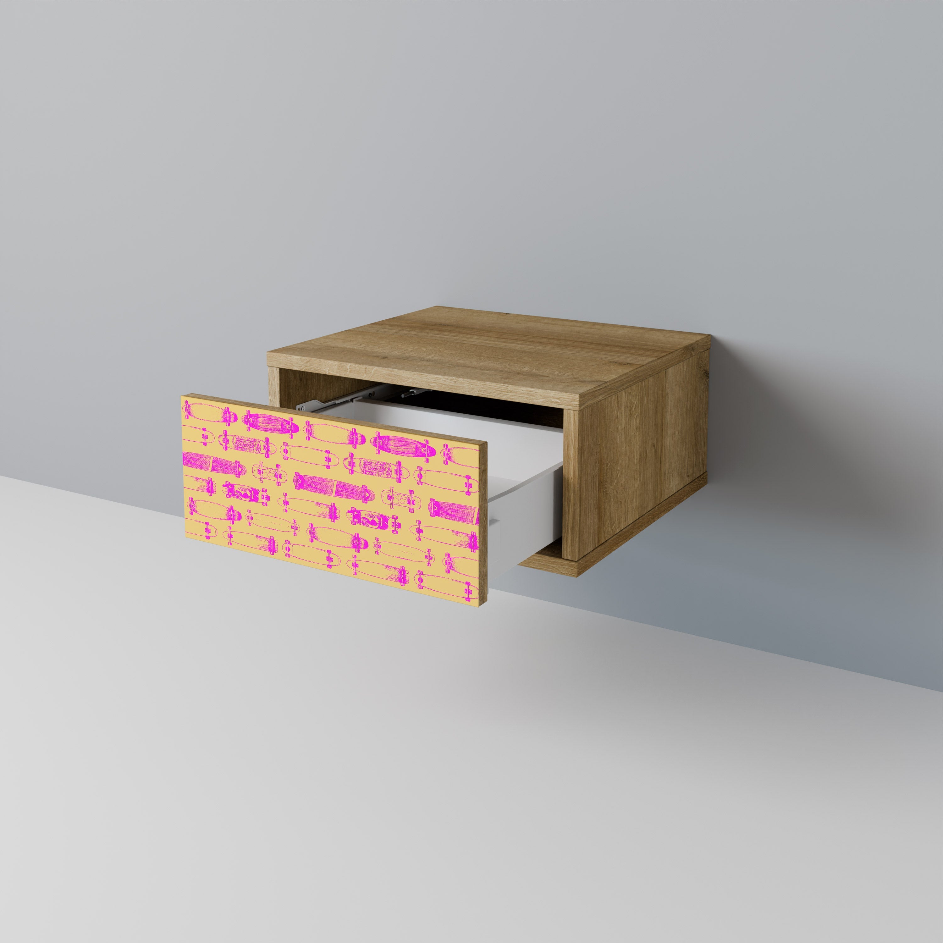 Table de chevet SKATEBOARD ARTISTRY effet chêne