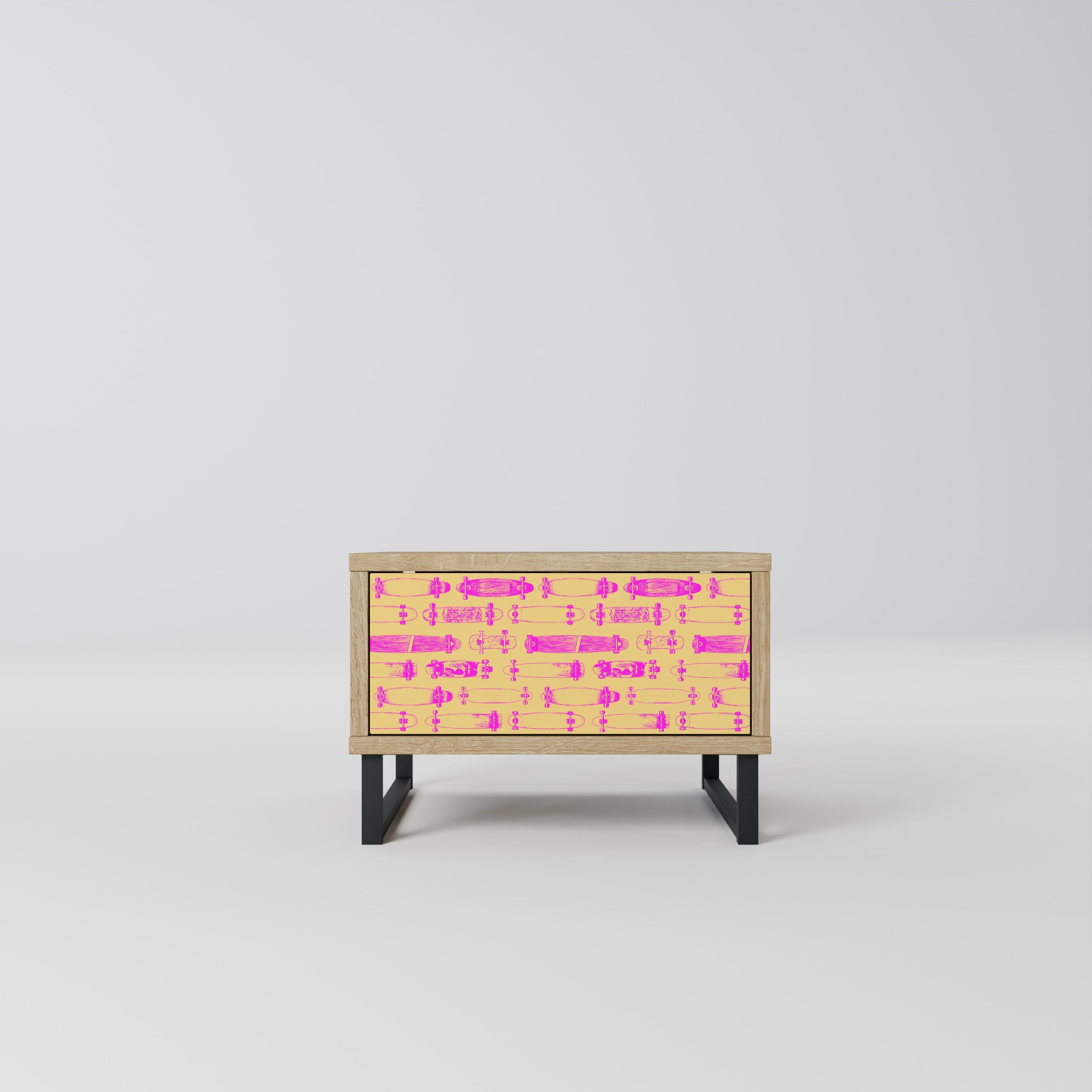 Table de chevet SKATEBOARD ARTISTRY effet chêne