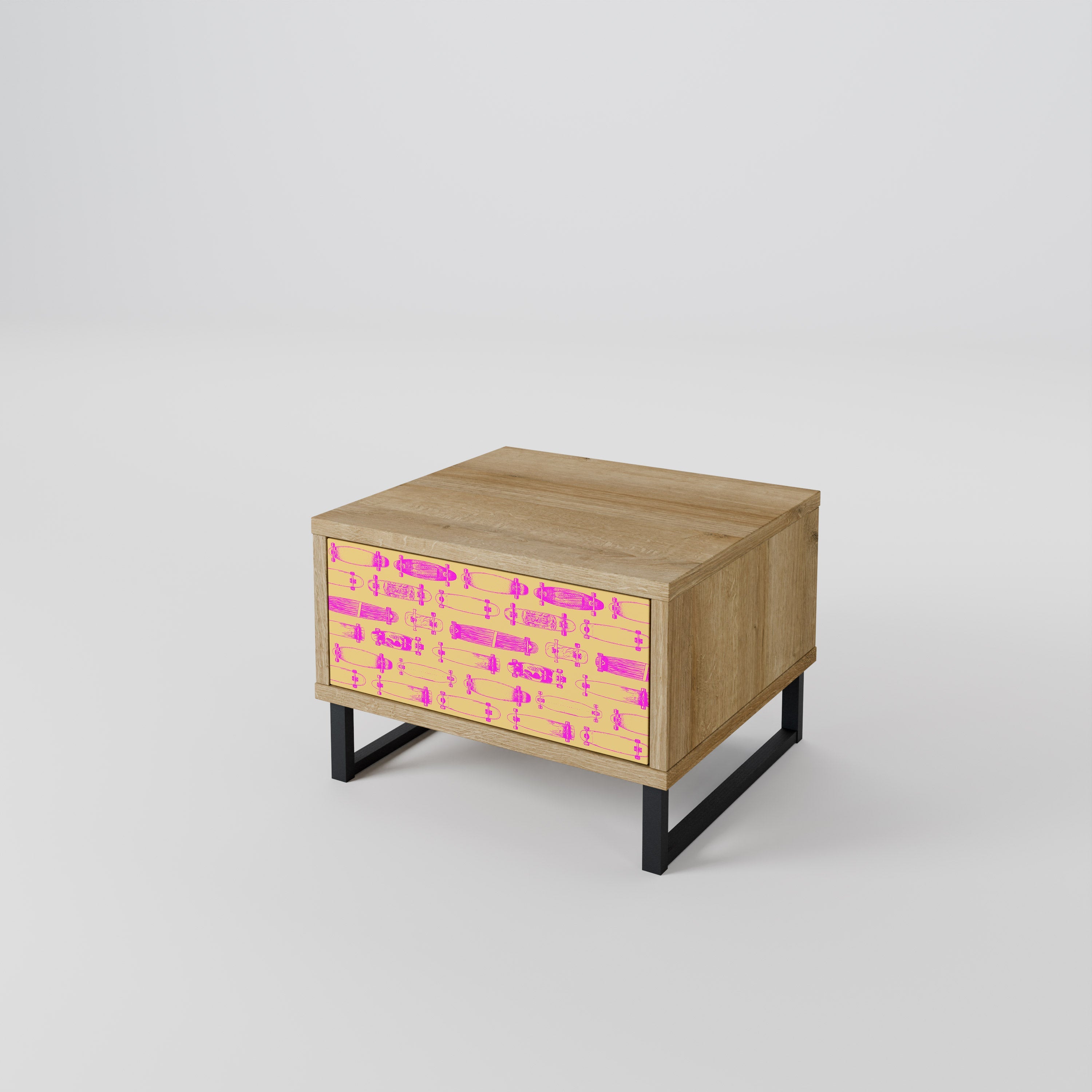 Table de chevet SKATEBOARD ARTISTRY effet chêne