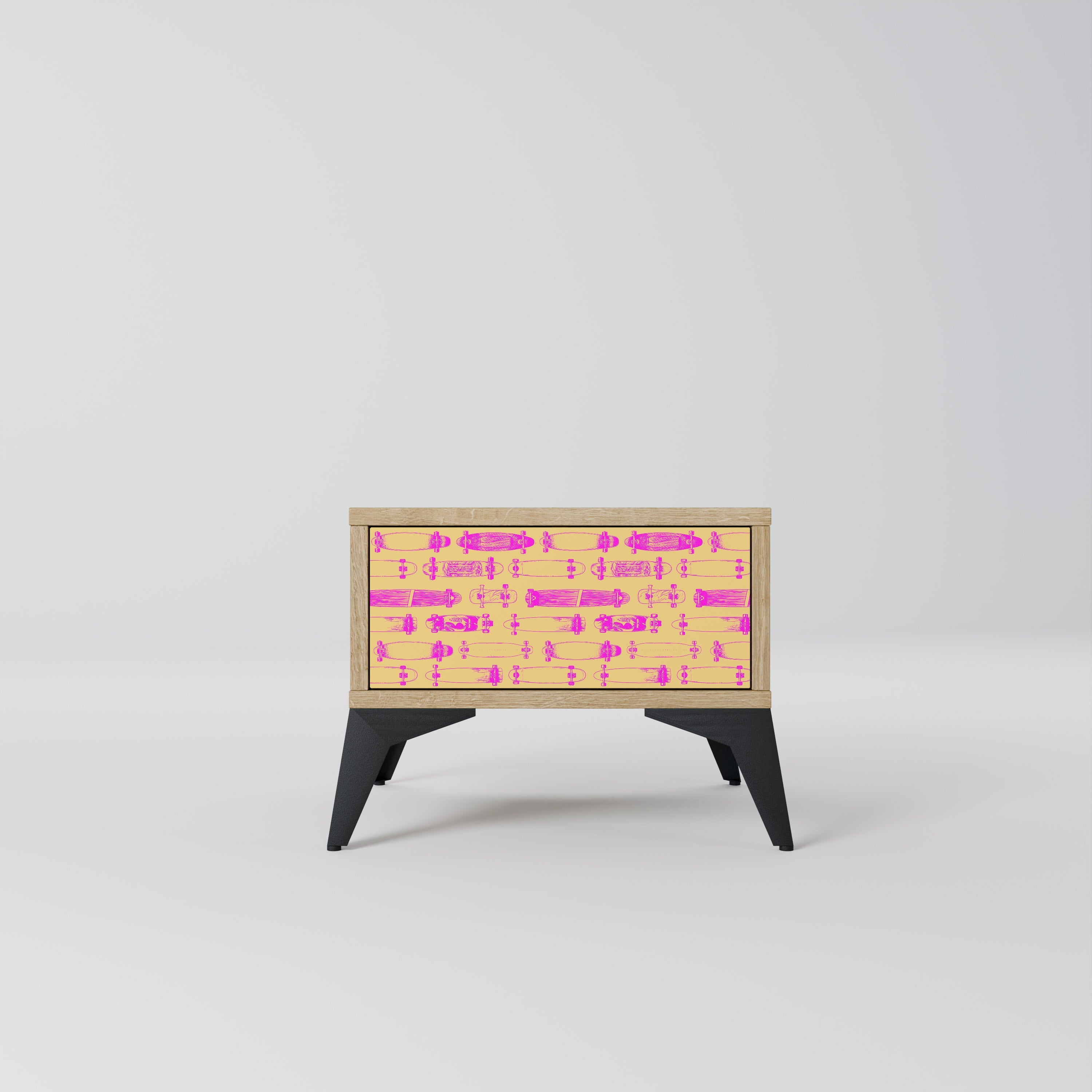 Table de chevet SKATEBOARD ARTISTRY effet chêne