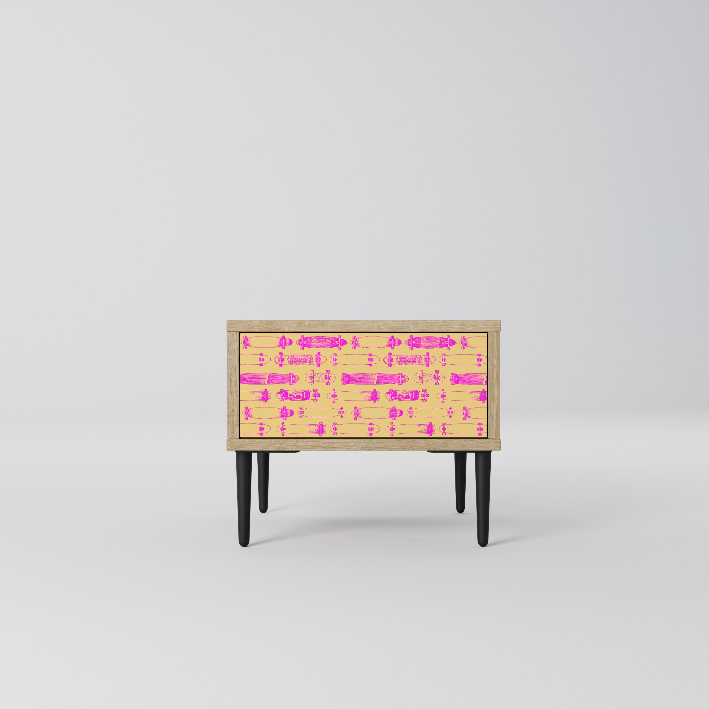 Table de chevet SKATEBOARD ARTISTRY effet chêne
