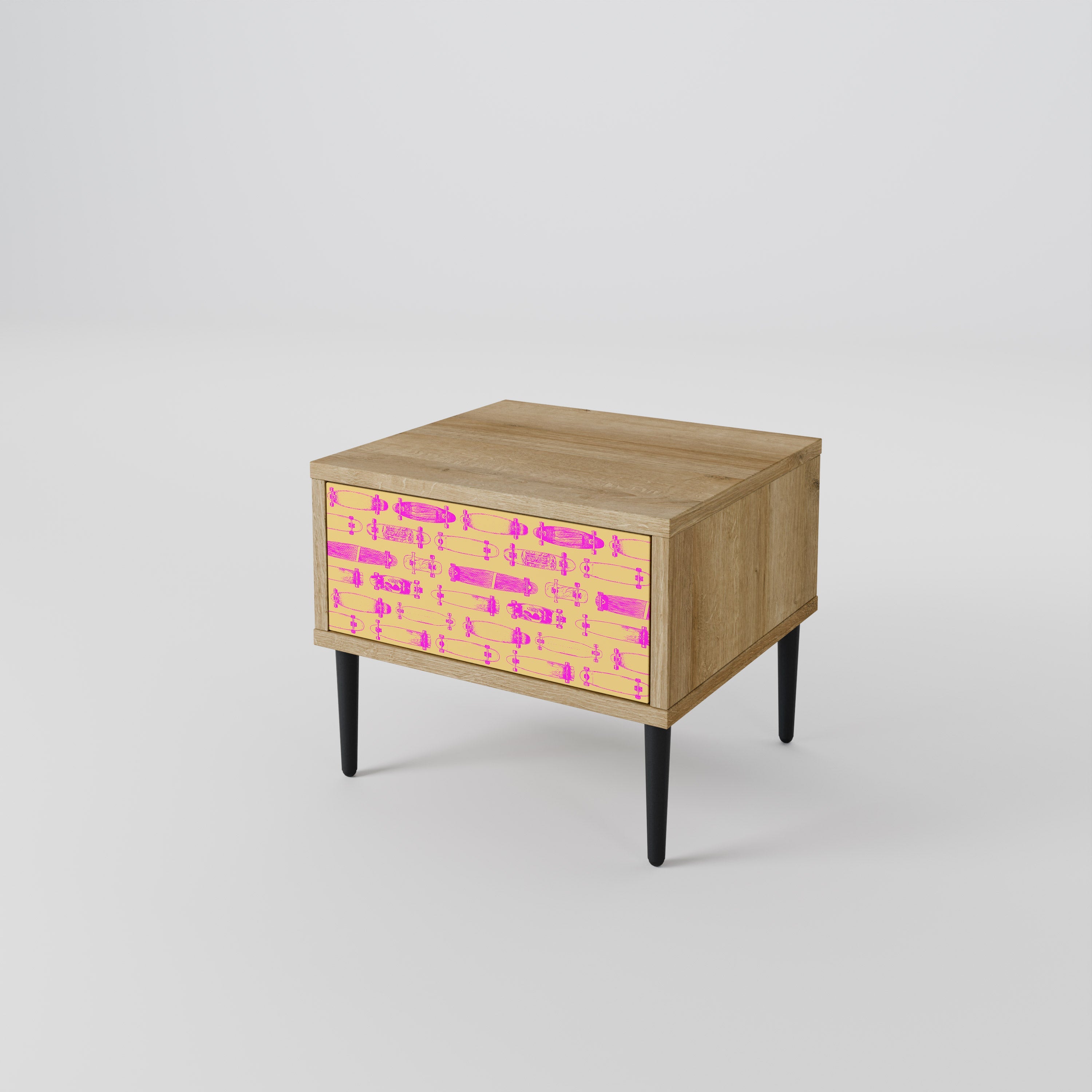 Table de chevet SKATEBOARD ARTISTRY effet chêne