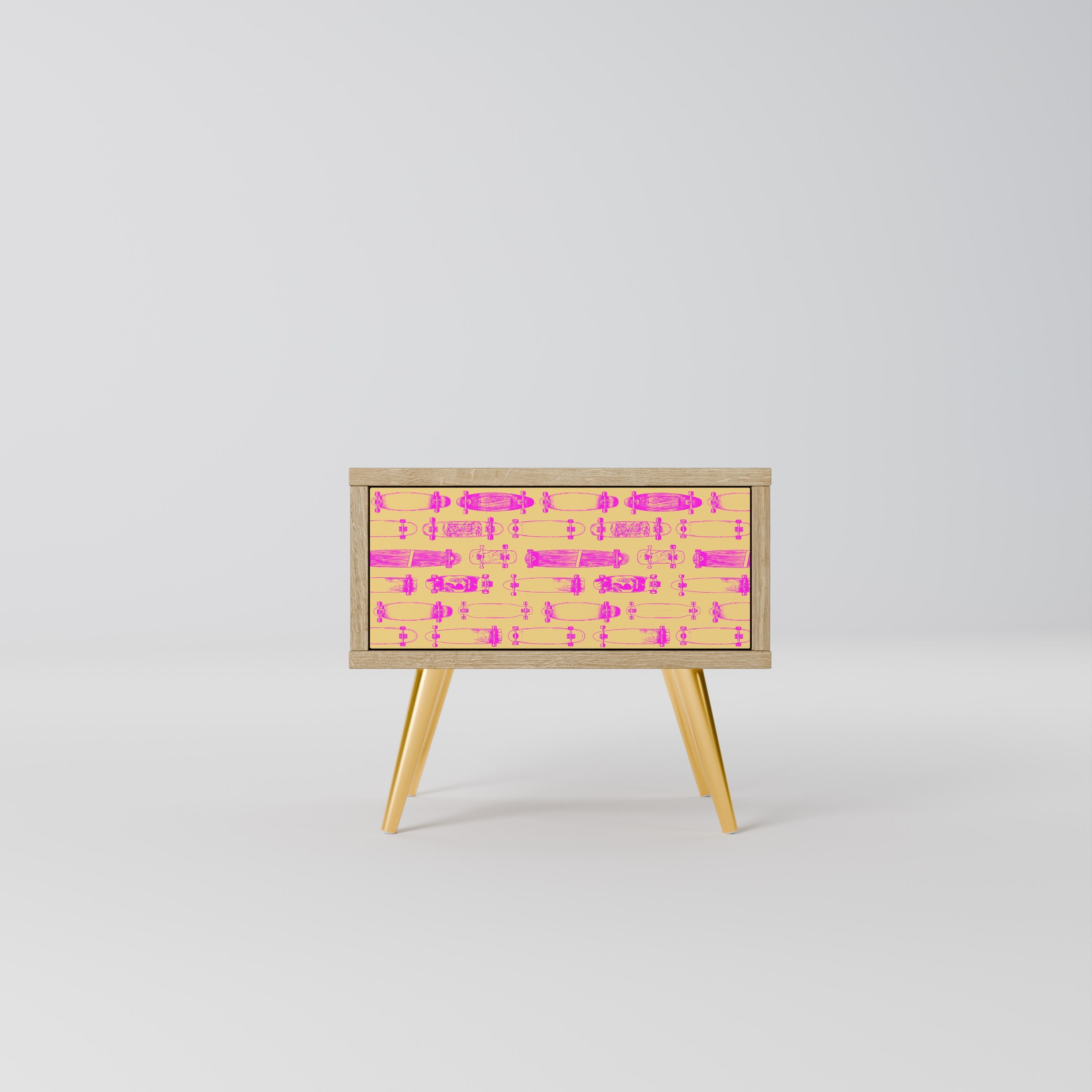 Table de chevet SKATEBOARD ARTISTRY effet chêne