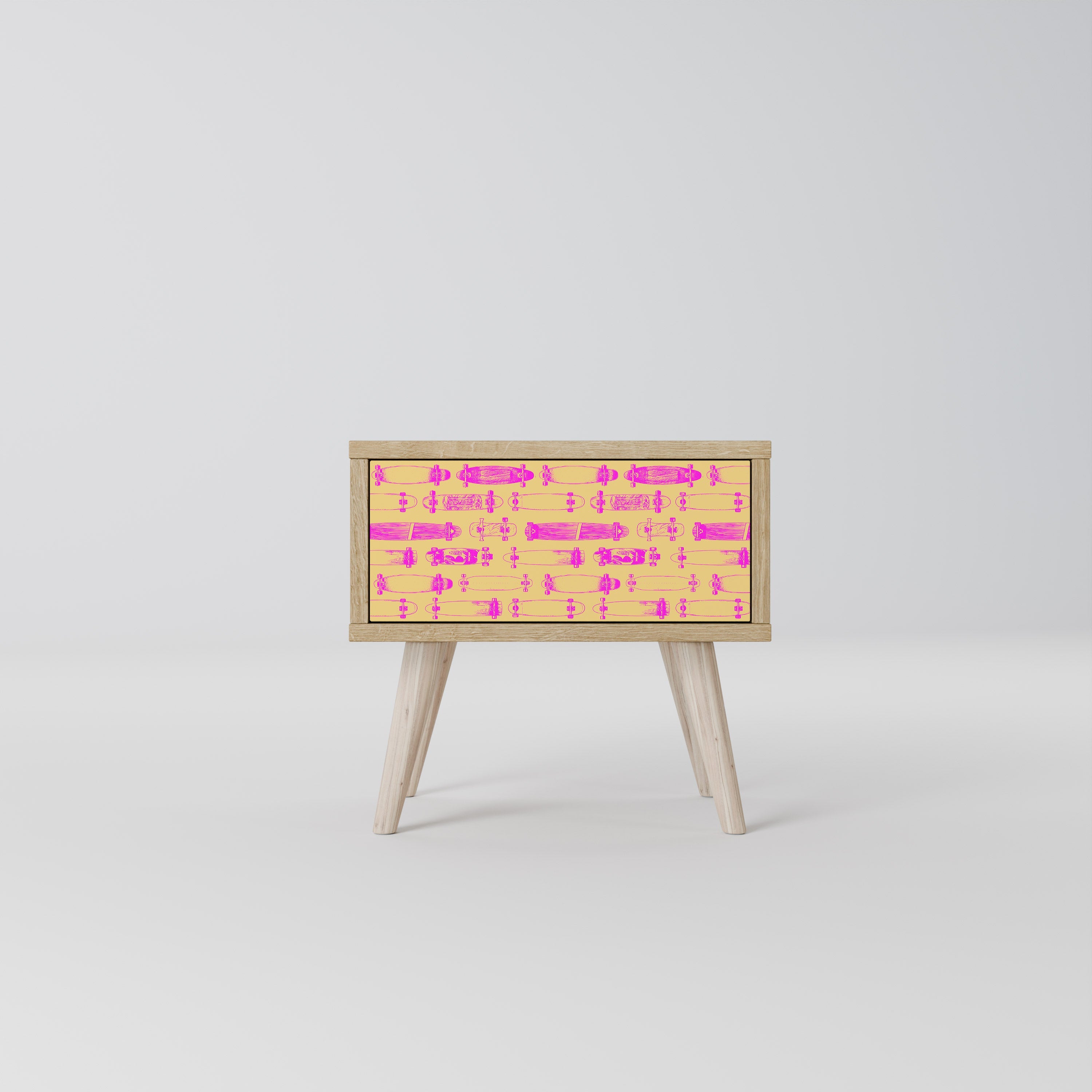Table de chevet SKATEBOARD ARTISTRY effet chêne
