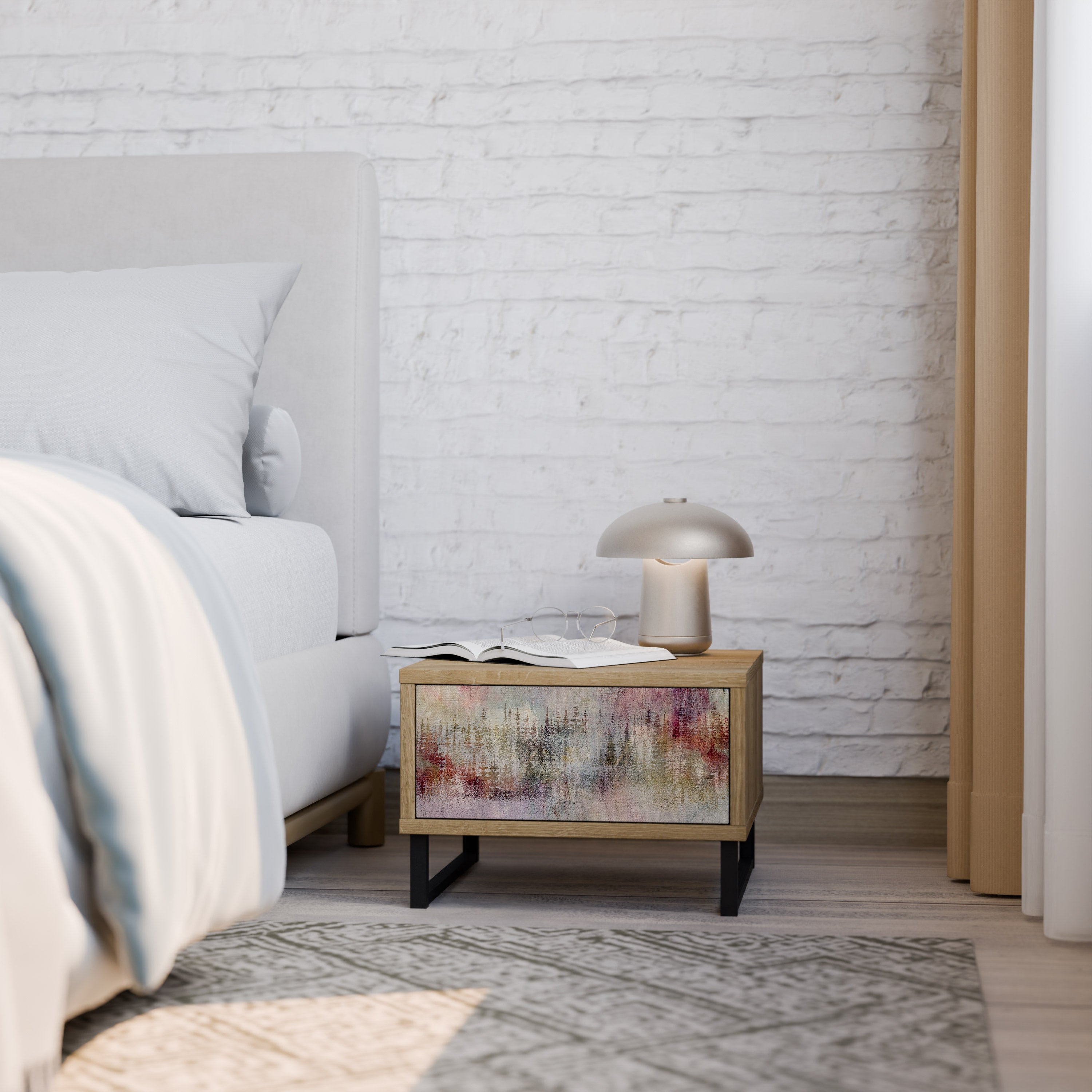 Table de chevet VEILED SUMMIT effet chêne
