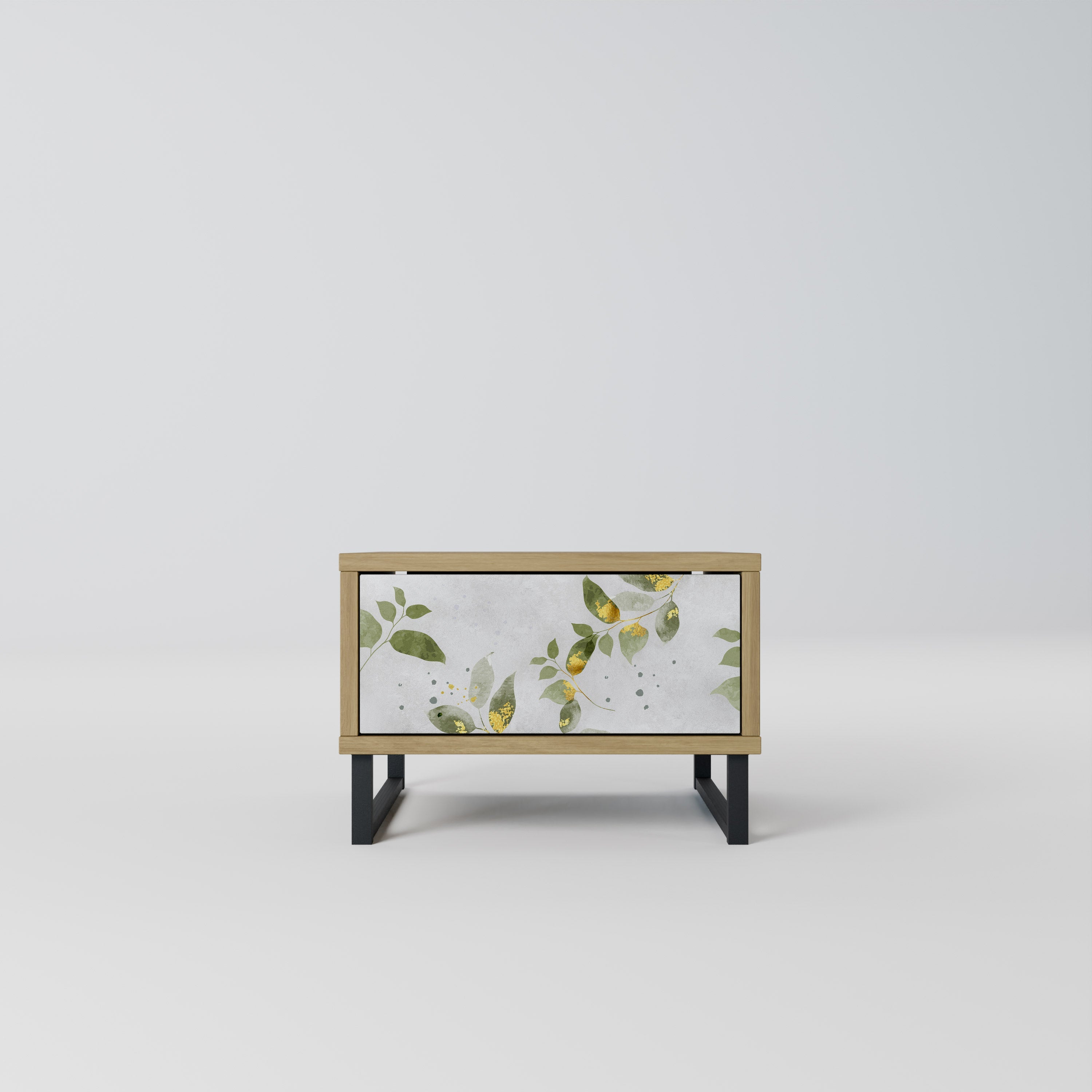 Table de chevet ELEGANT BOTANICS effet chêne