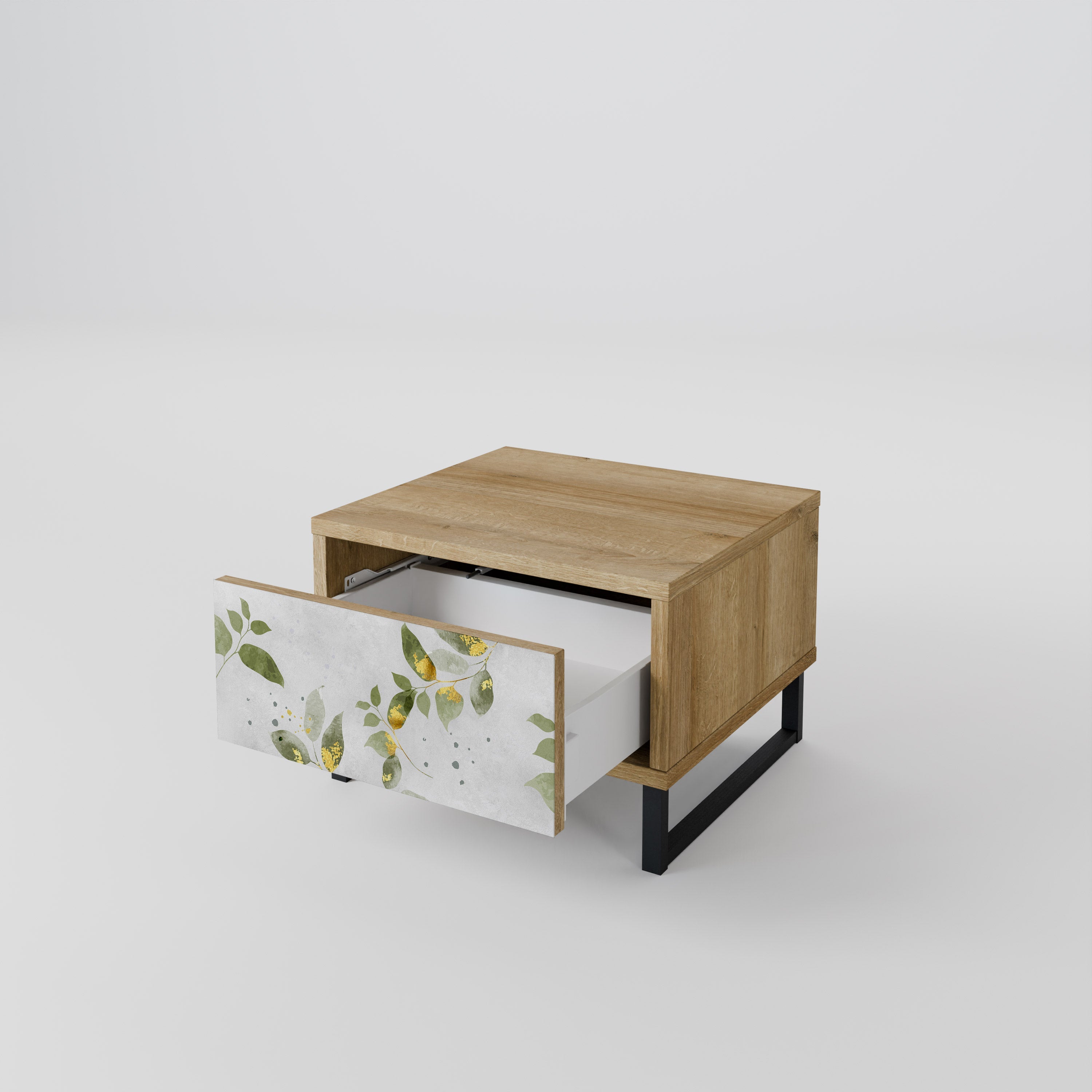 Table de chevet ELEGANT BOTANICS effet chêne