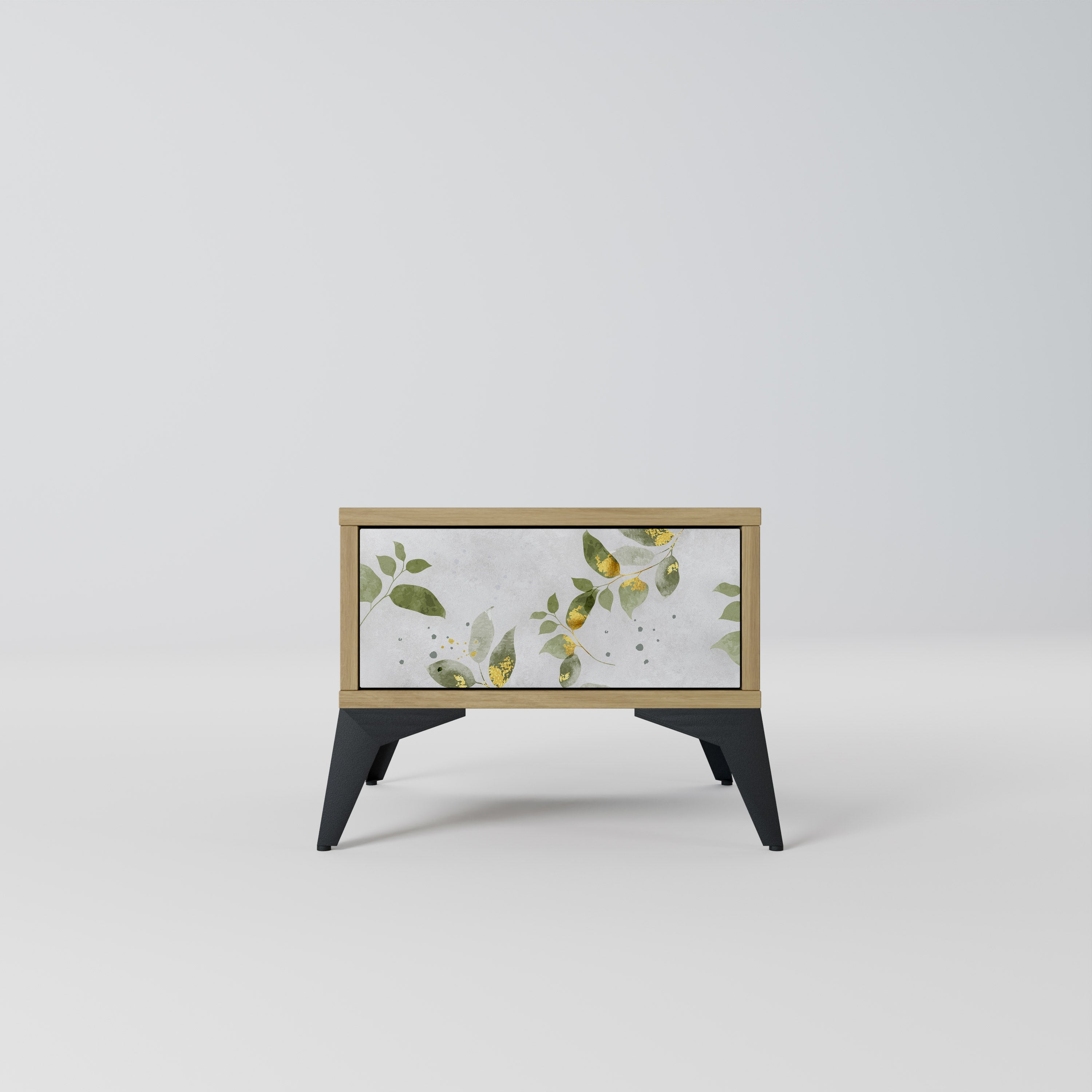 Table de chevet ELEGANT BOTANICS effet chêne