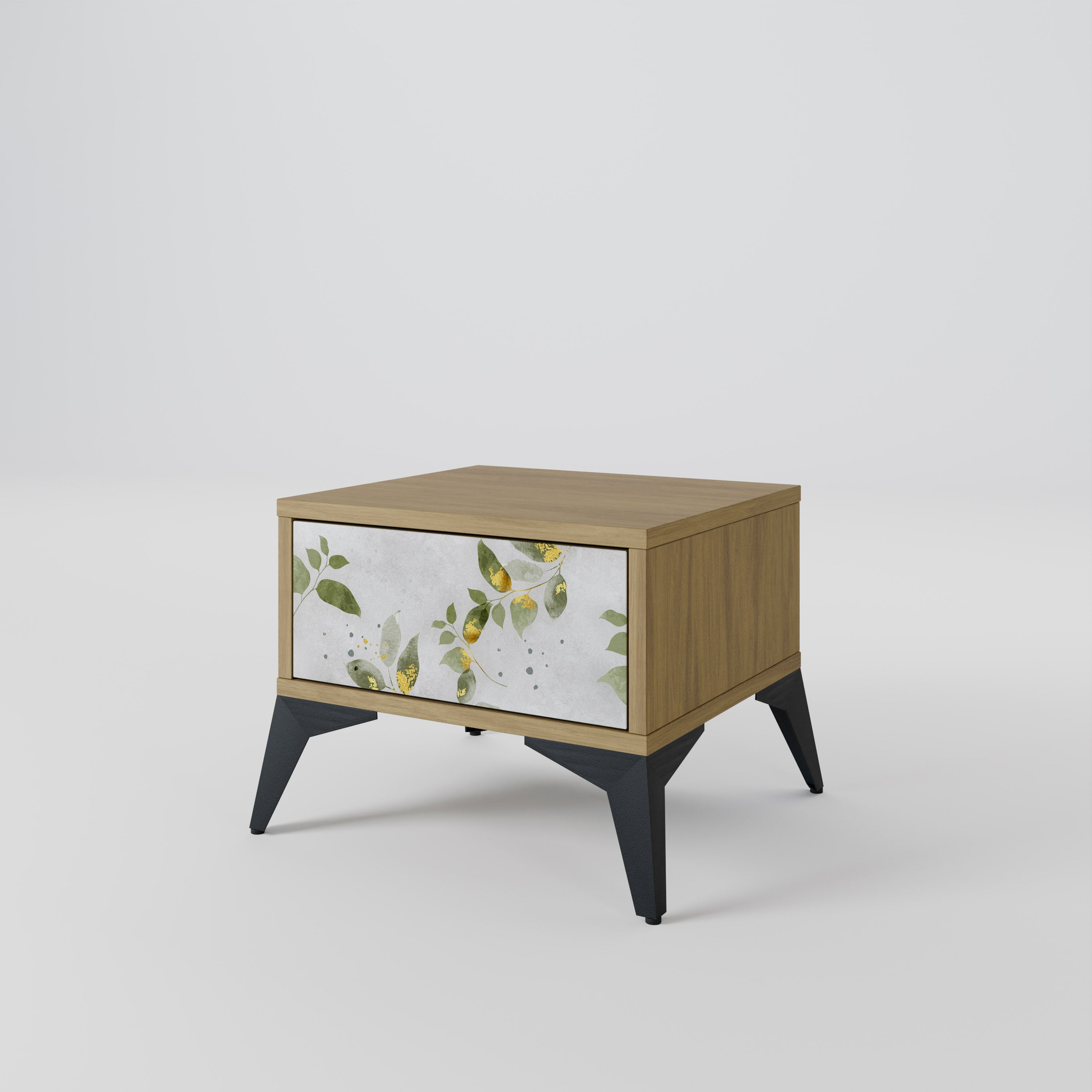 Table de chevet ELEGANT BOTANICS effet chêne