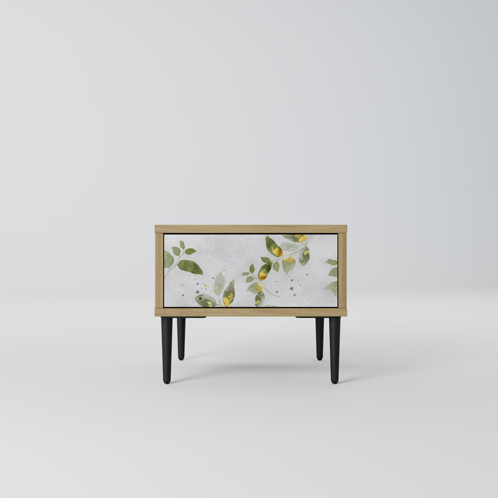 Table de chevet ELEGANT BOTANICS effet chêne