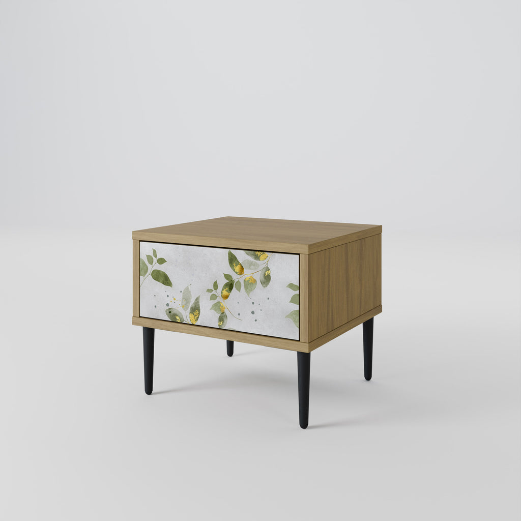 Table de chevet ELEGANT BOTANICS effet chêne