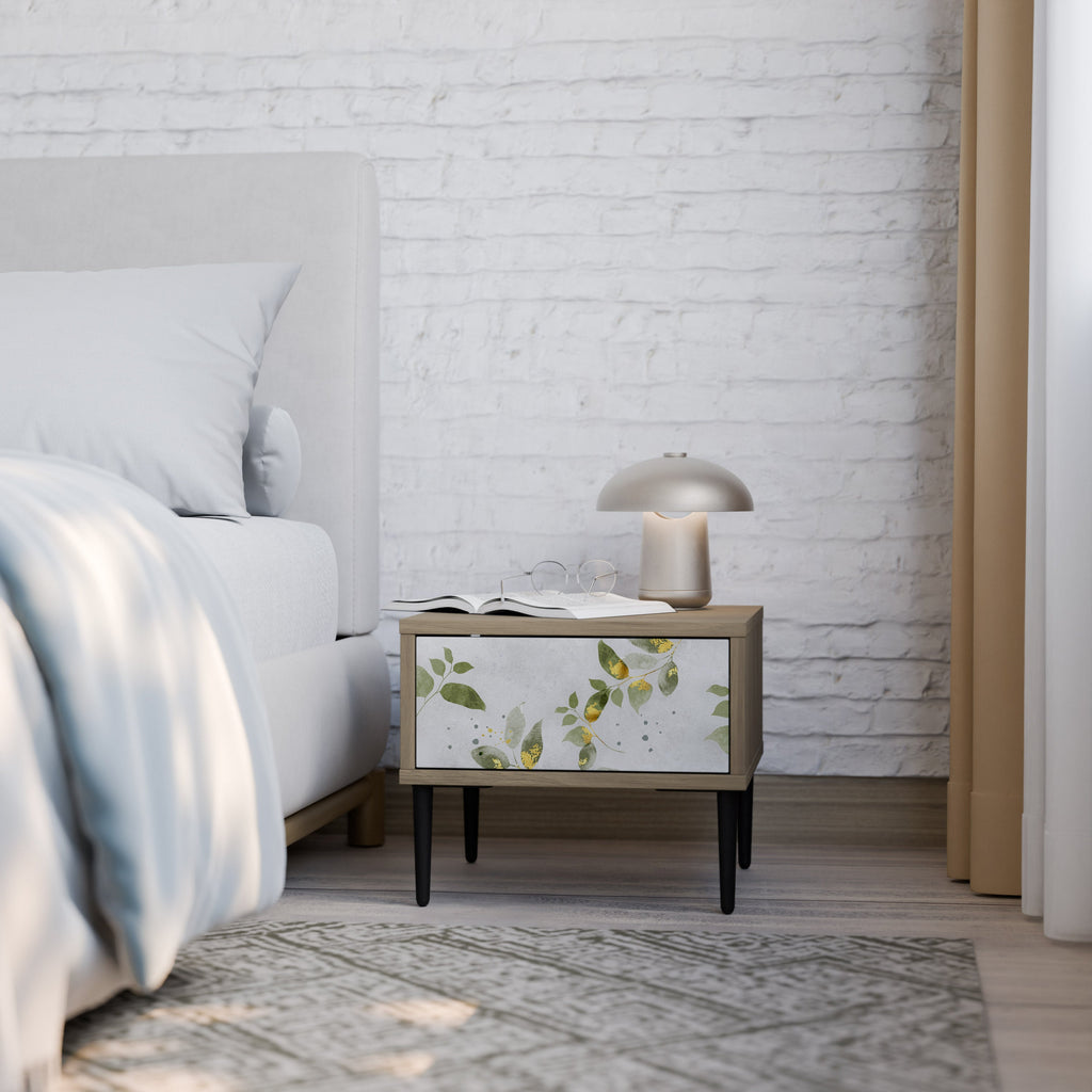 Table de chevet ELEGANT BOTANICS effet chêne