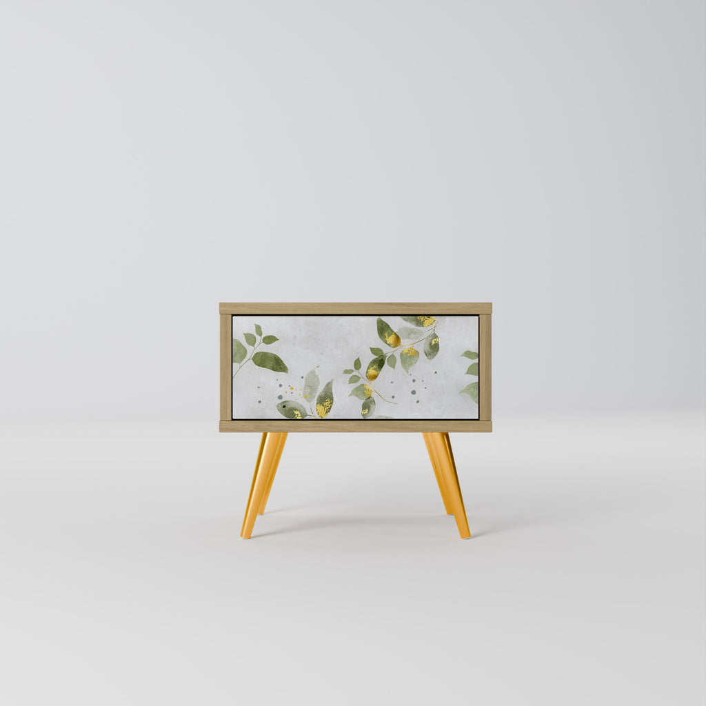 Table de chevet ELEGANT BOTANICS effet chêne