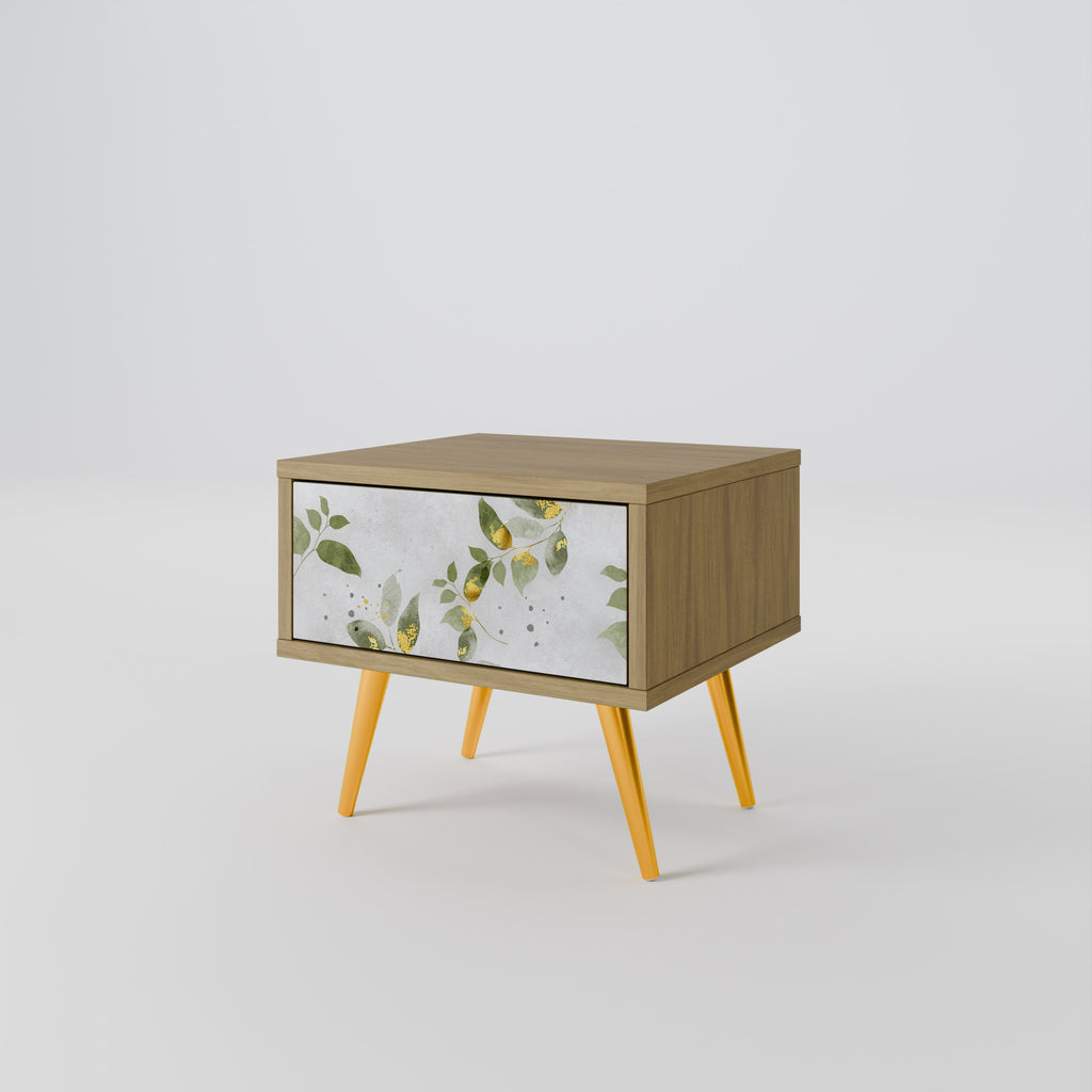 Table de chevet ELEGANT BOTANICS effet chêne