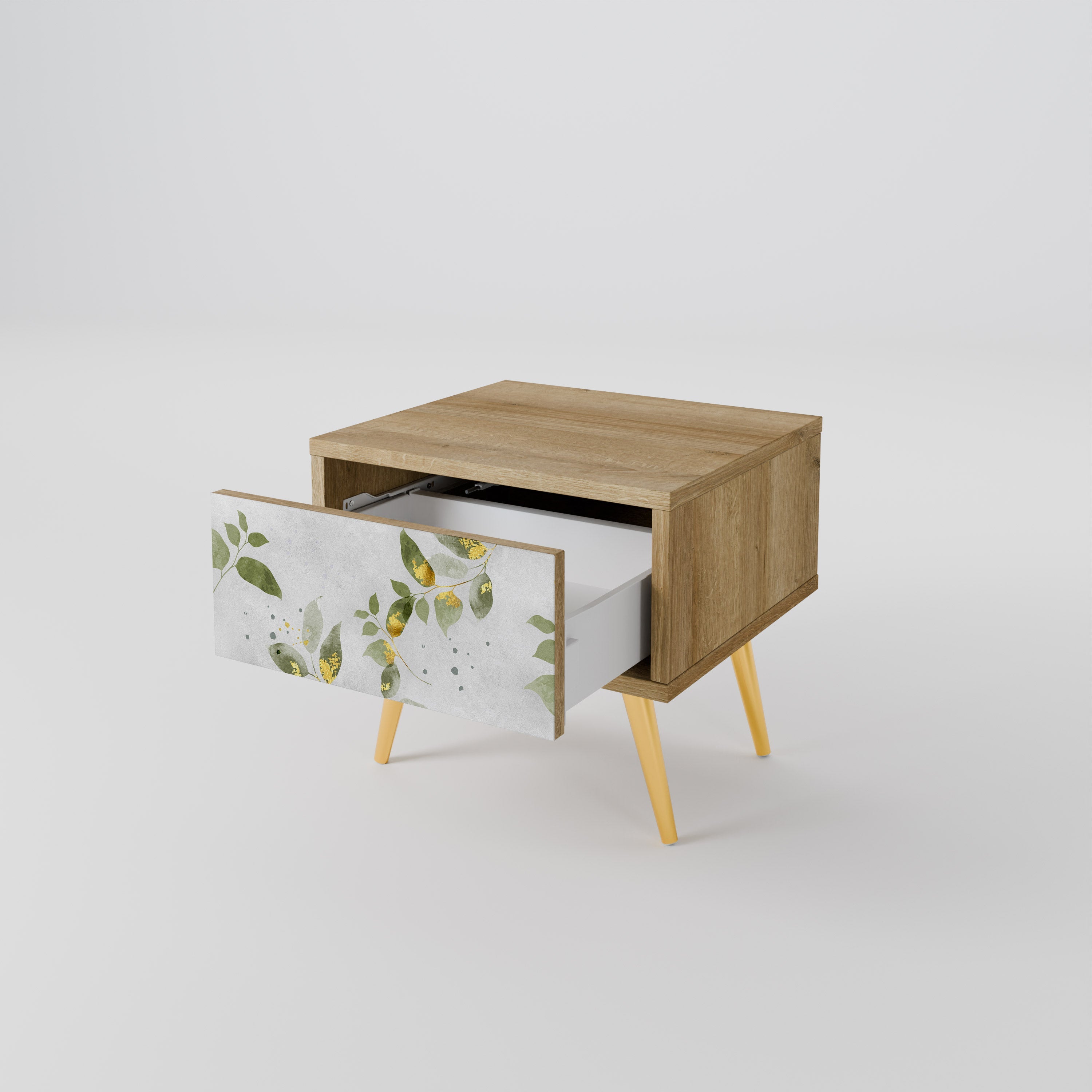 Table de chevet ELEGANT BOTANICS effet chêne