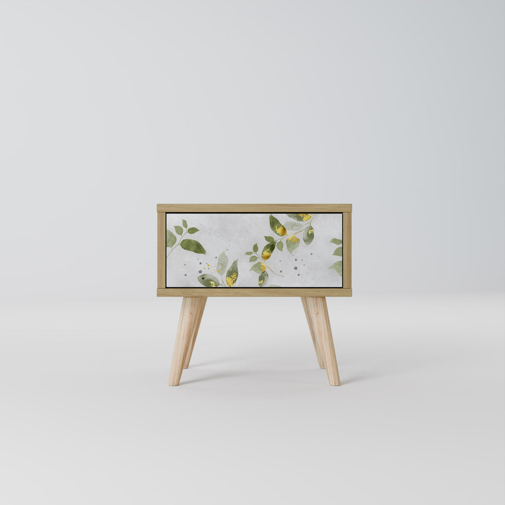 Table de chevet ELEGANT BOTANICS effet chêne