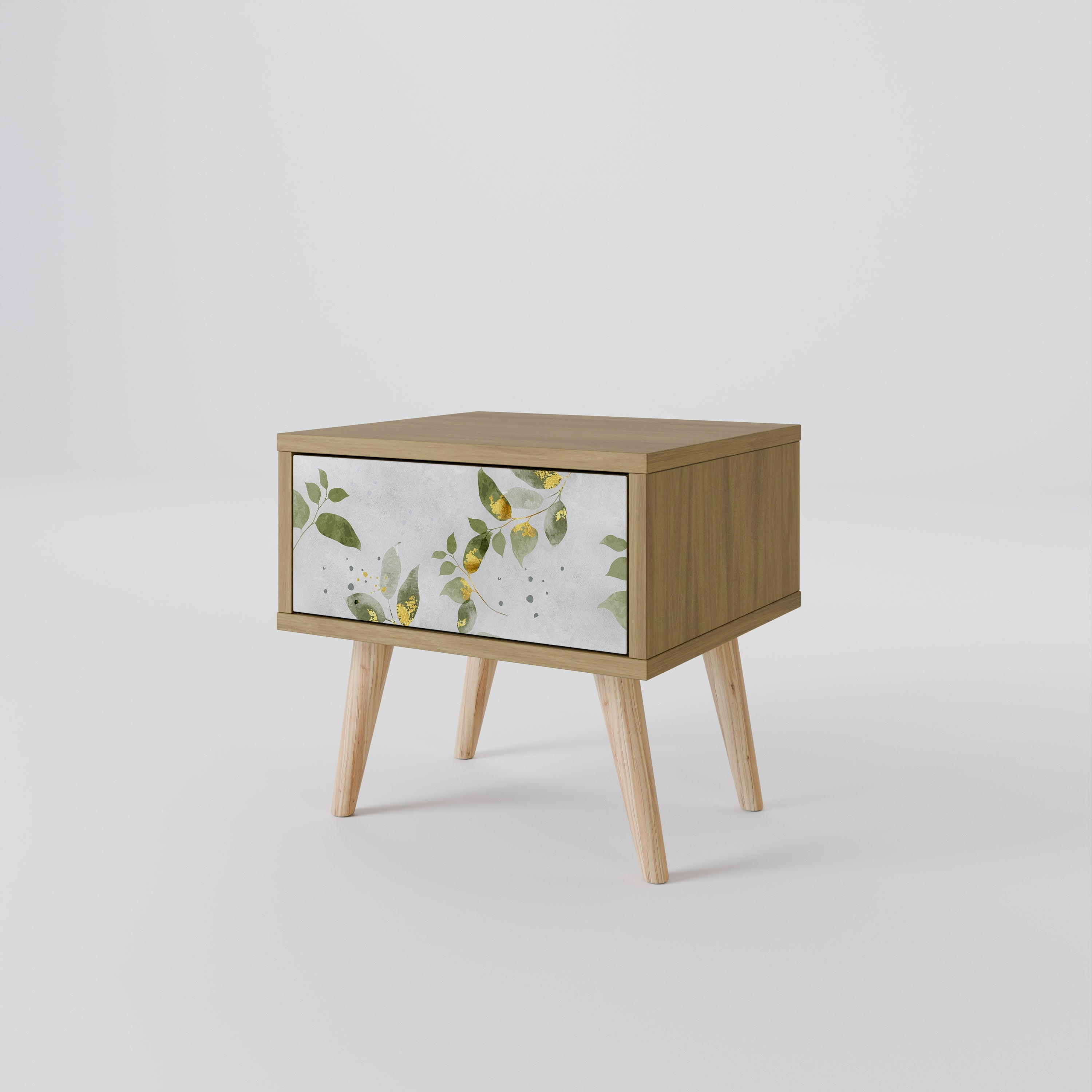 Table de chevet ELEGANT BOTANICS effet chêne