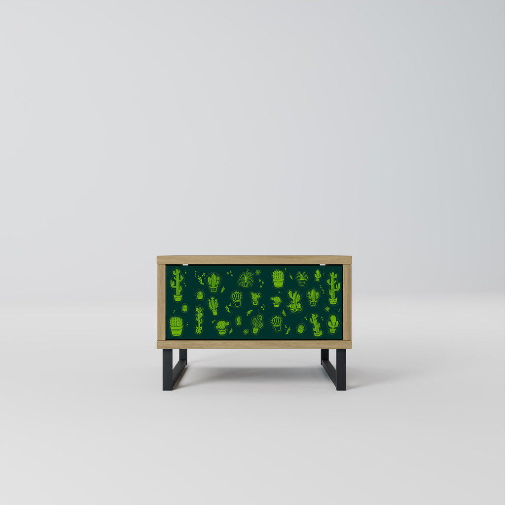 Table de chevet DESERT GREEN effet chêne