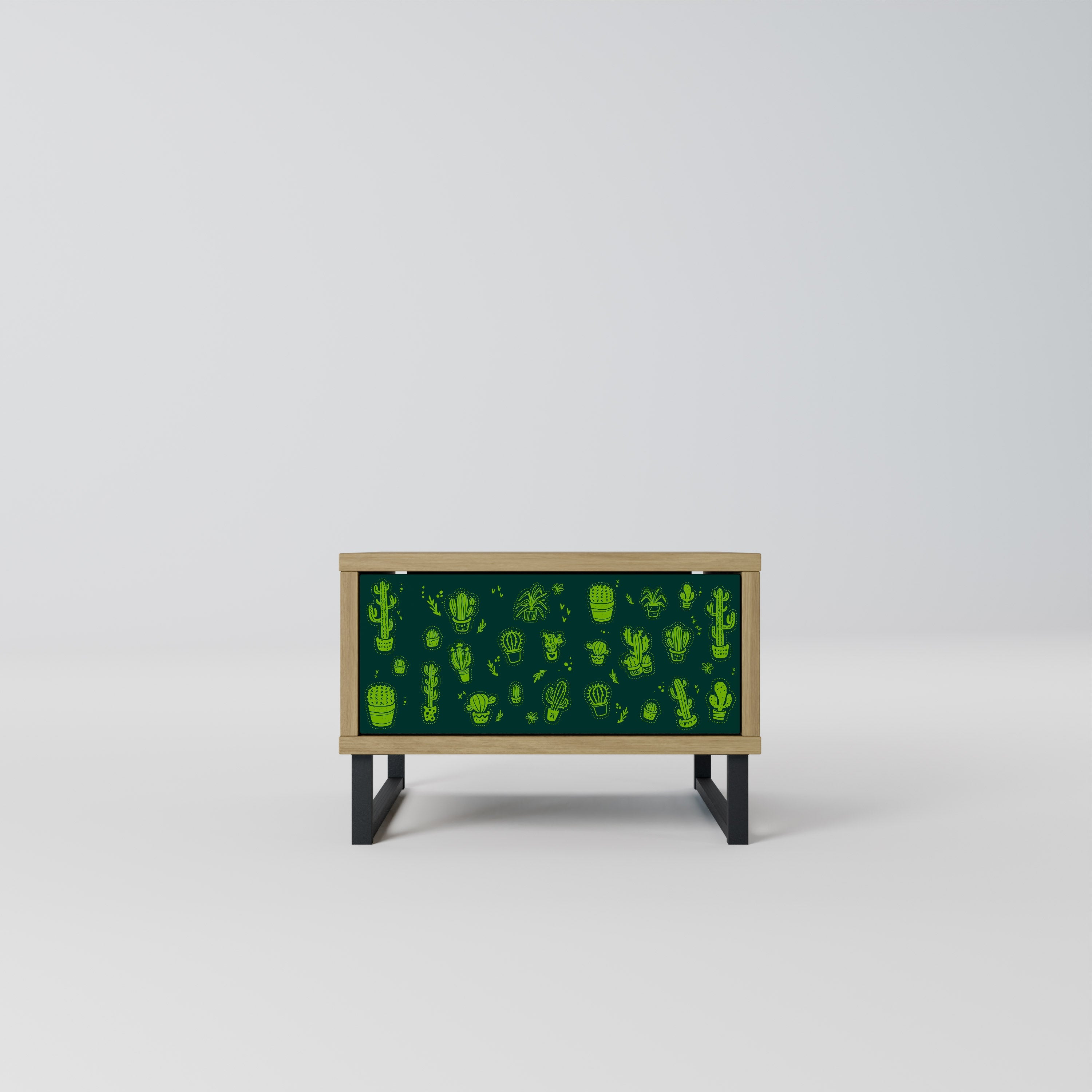 Table de chevet DESERT GREEN effet chêne