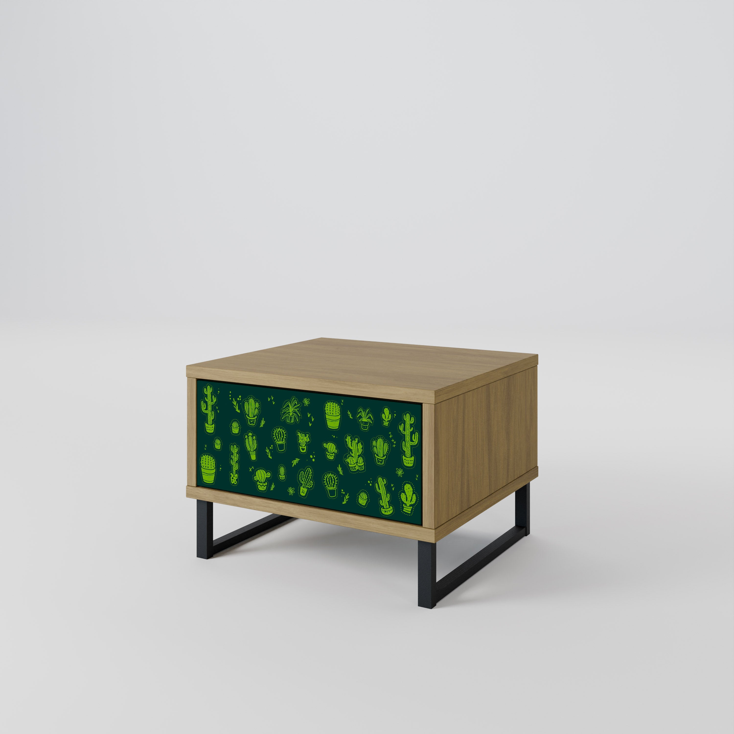 Table de chevet DESERT GREEN effet chêne