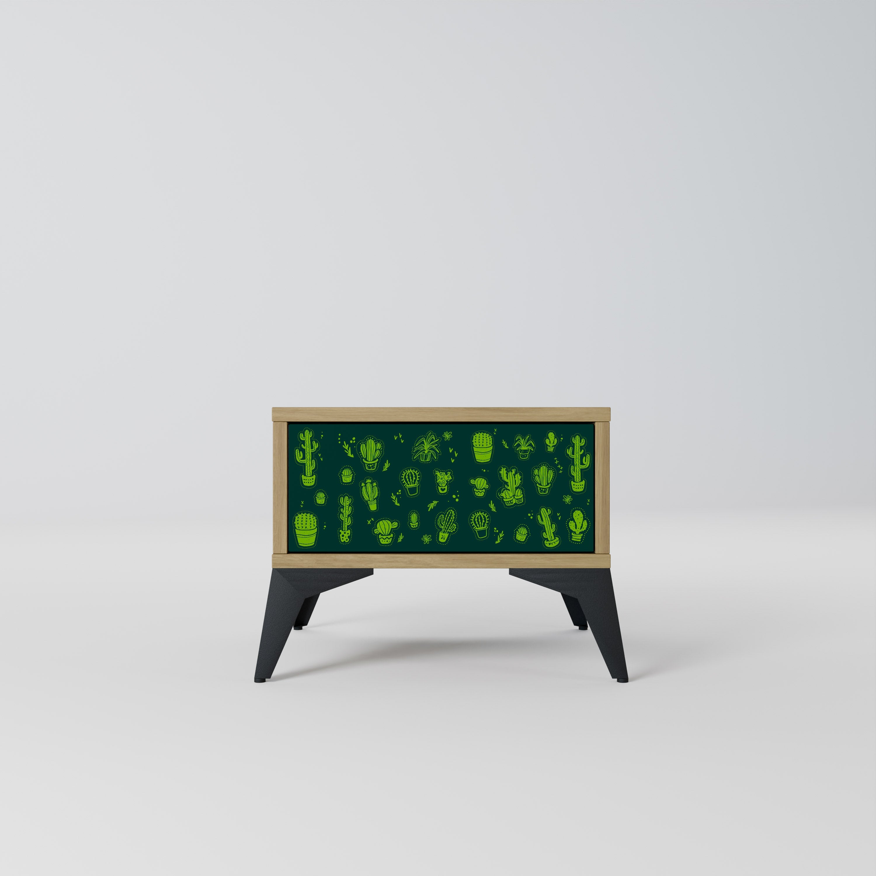 Table de chevet DESERT GREEN effet chêne