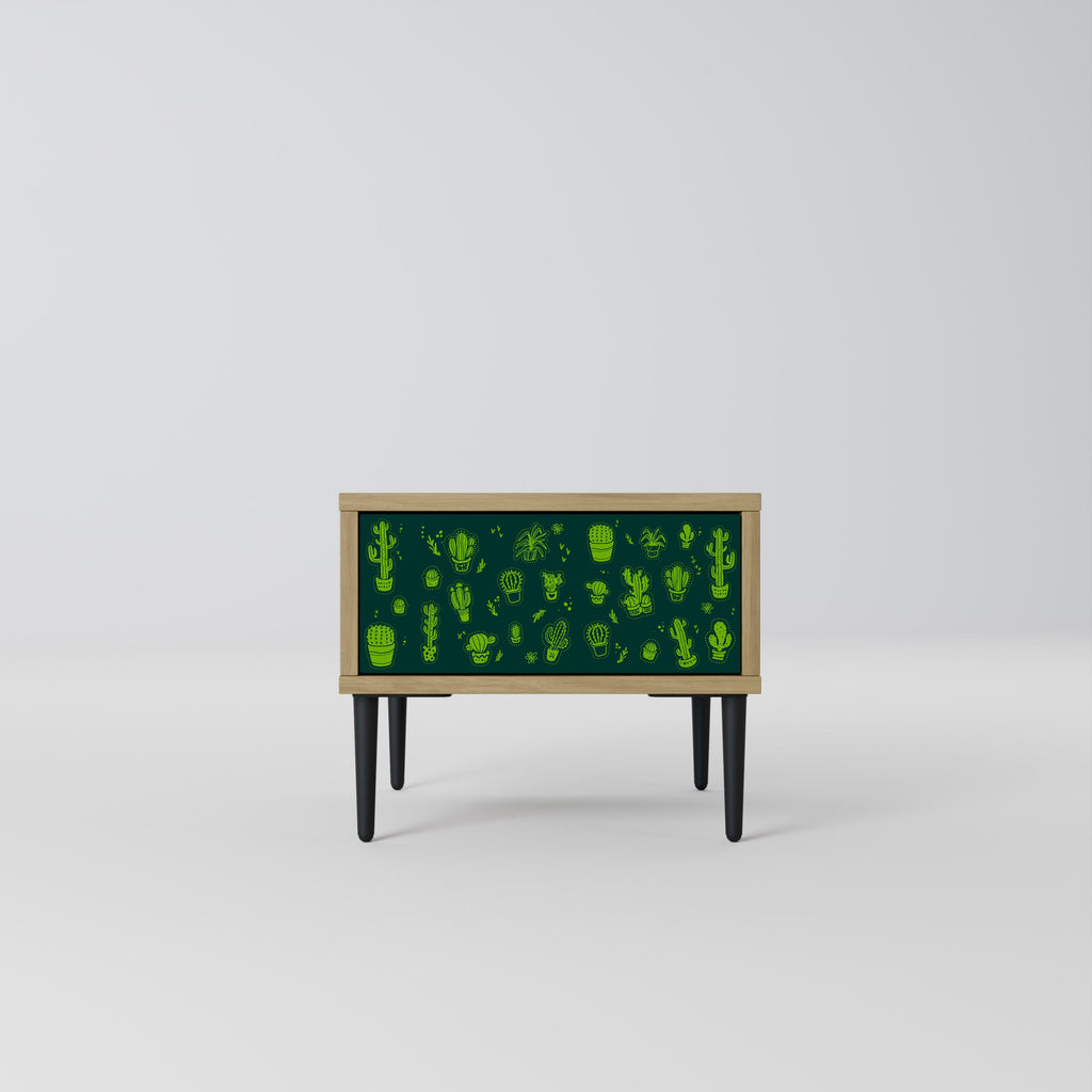 Table de chevet DESERT GREEN effet chêne