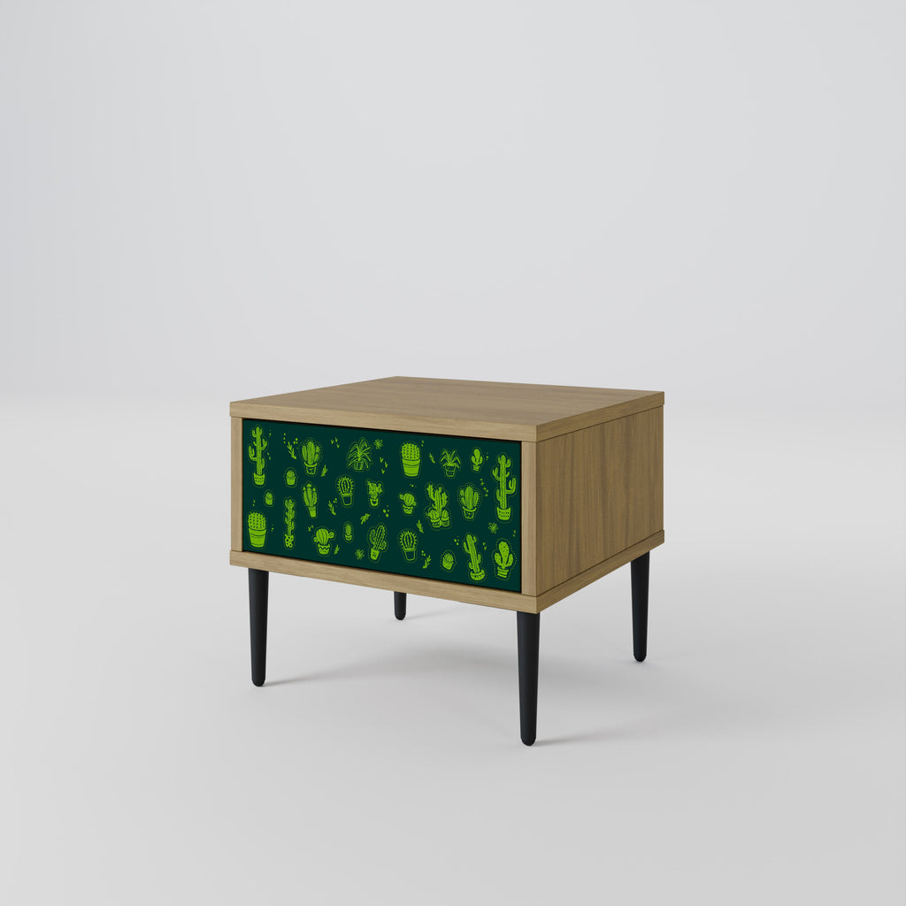 Table de chevet DESERT GREEN effet chêne