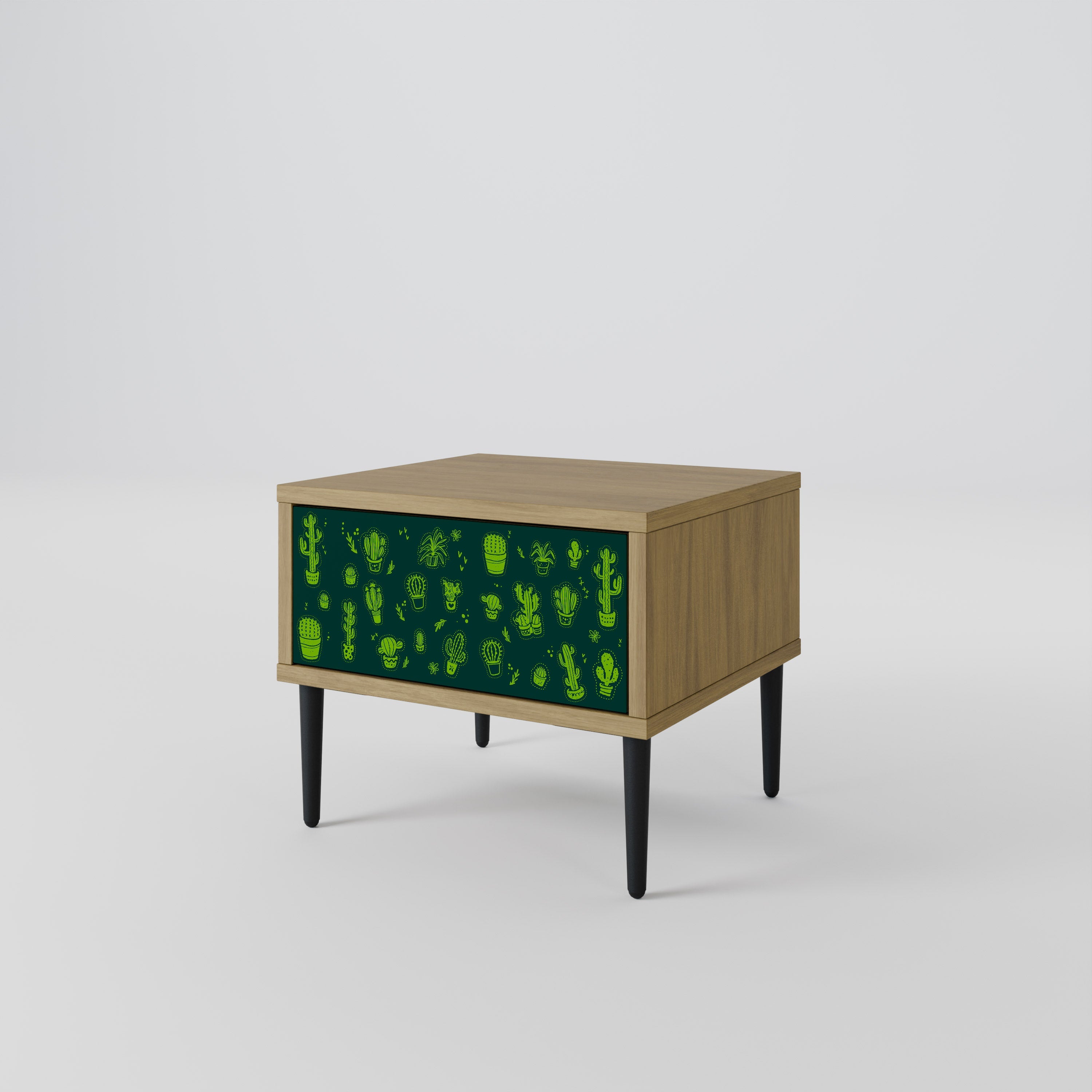 Table de chevet DESERT GREEN effet chêne