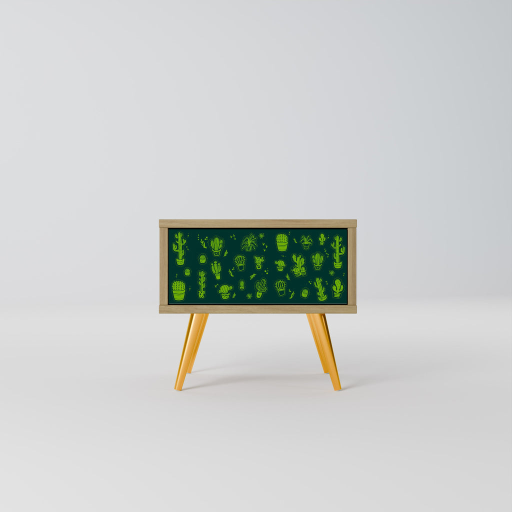 Table de chevet DESERT GREEN effet chêne