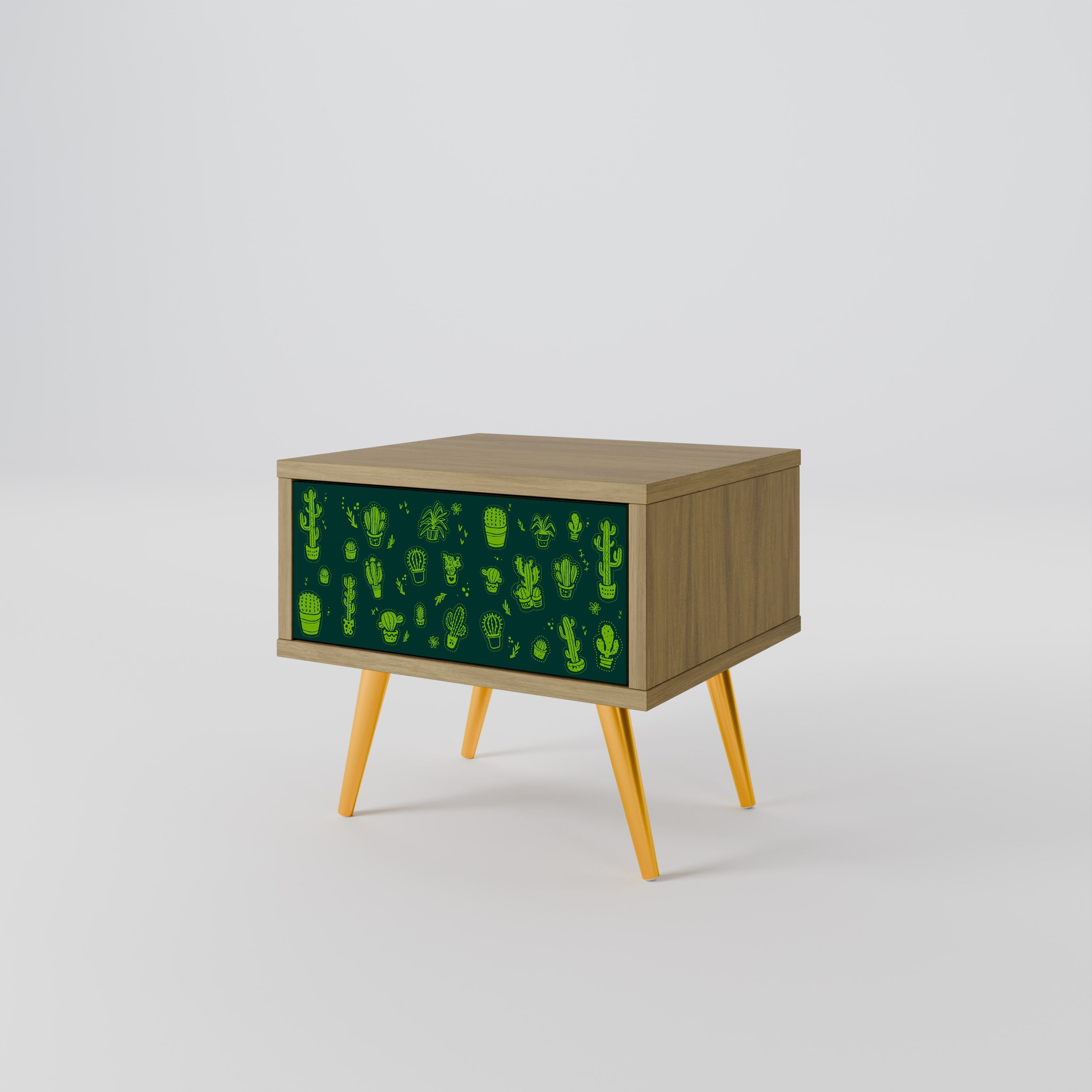 Table de chevet DESERT GREEN effet chêne