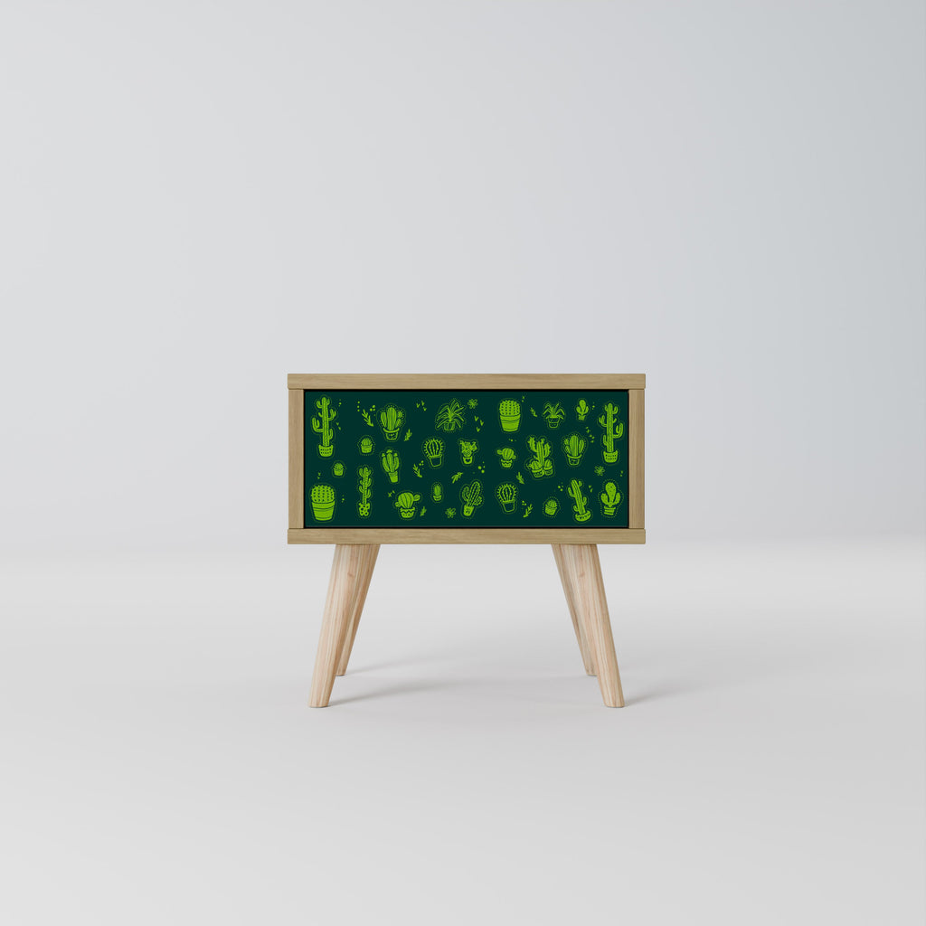 Table de chevet DESERT GREEN effet chêne