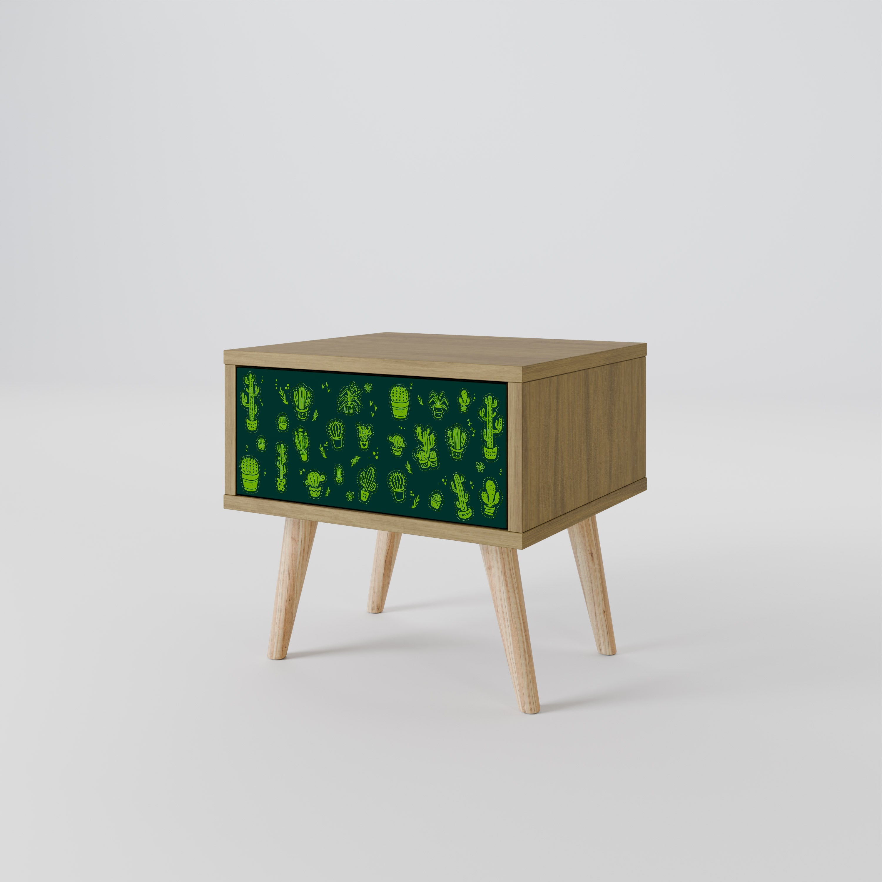 Table de chevet DESERT GREEN effet chêne