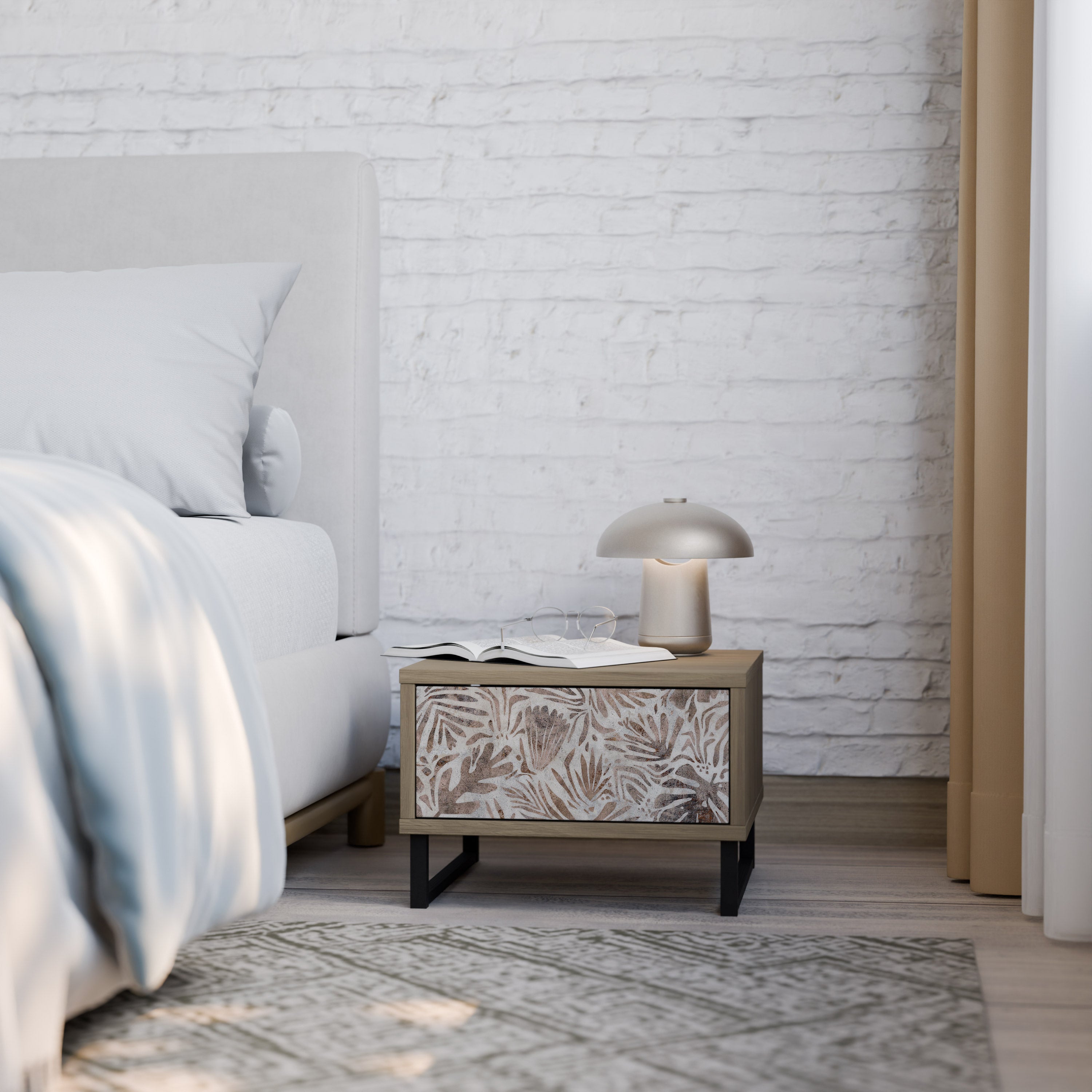 Table de chevet PASSING TIME effet chêne