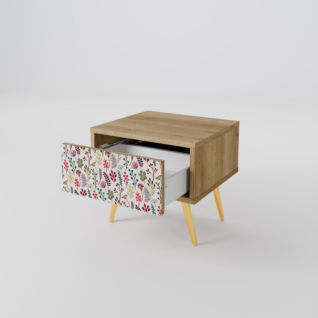 ARTICLES D'AUTOMNE Table de chevet effet chêne