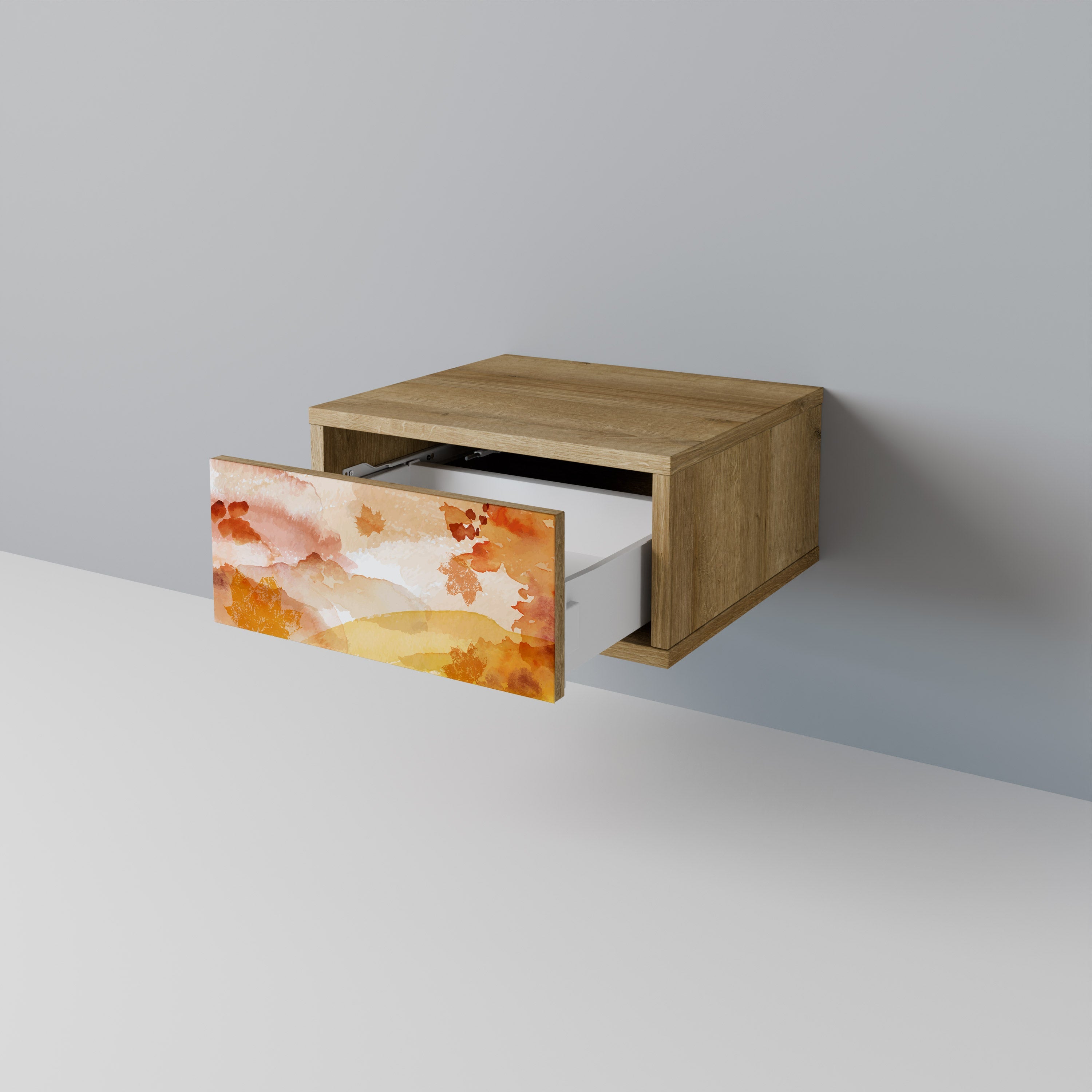 Table de chevet TRACES OF AUTUMN effet chêne