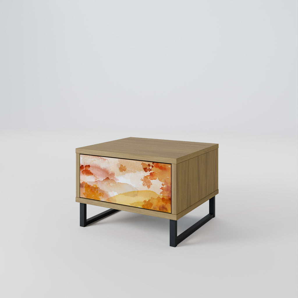 Table de chevet TRACES OF AUTUMN effet chêne