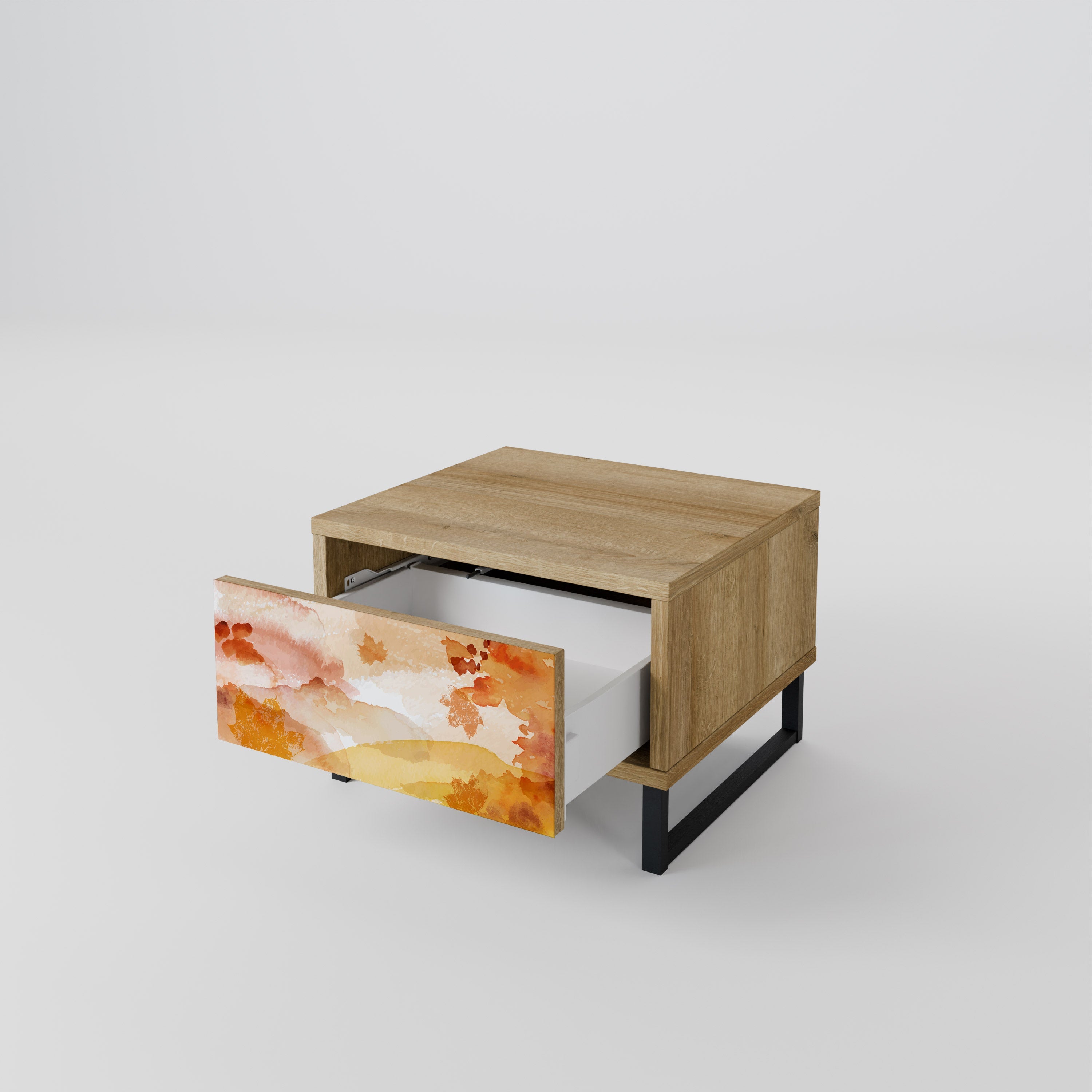 Table de chevet TRACES OF AUTUMN effet chêne