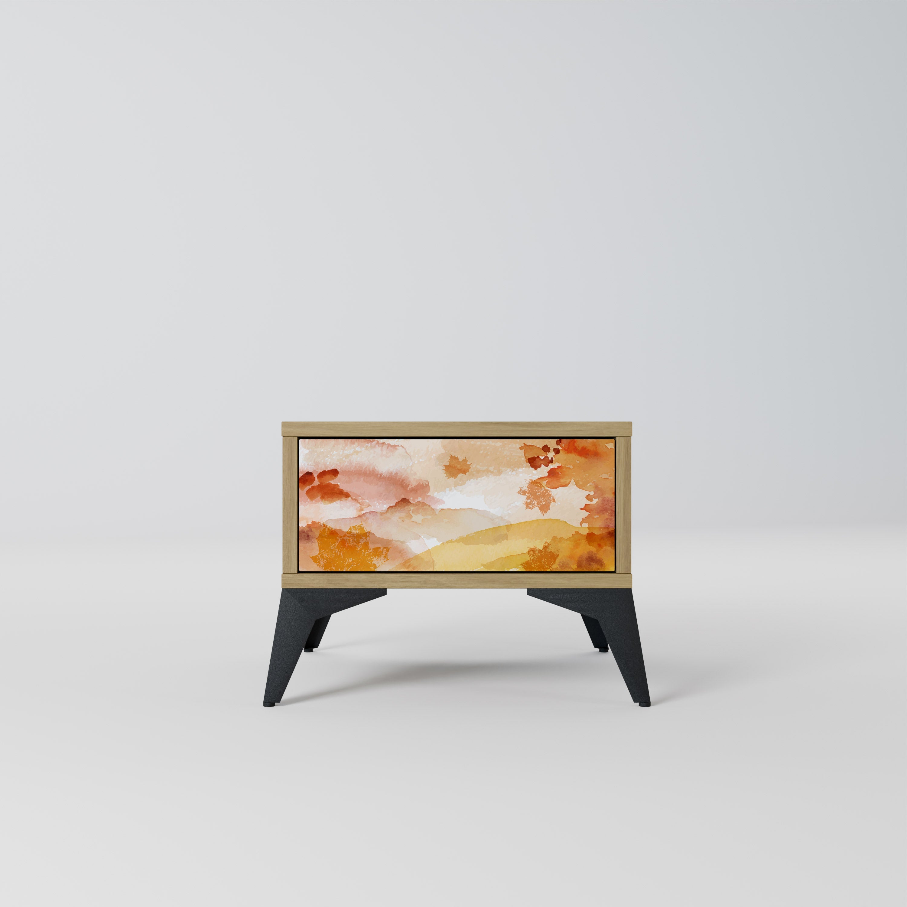 Table de chevet TRACES OF AUTUMN effet chêne