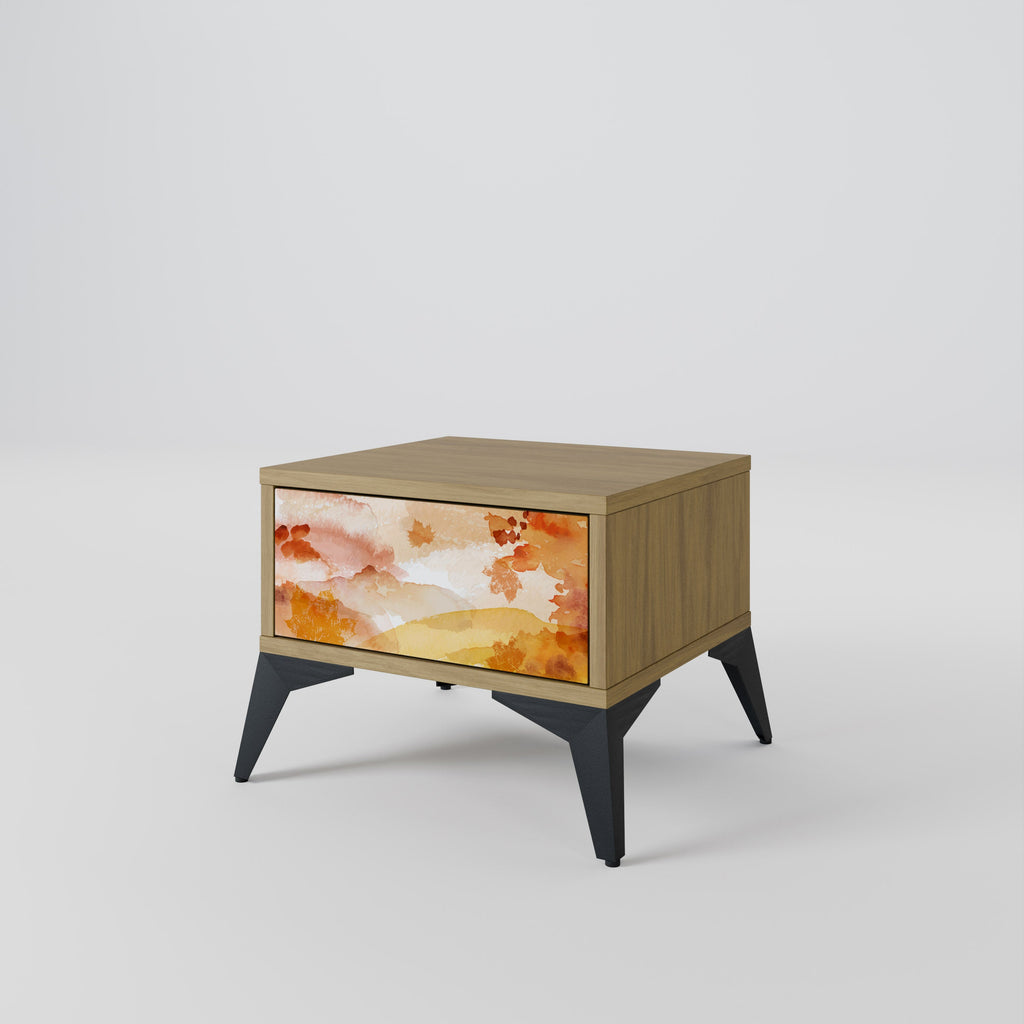 Table de chevet TRACES OF AUTUMN effet chêne