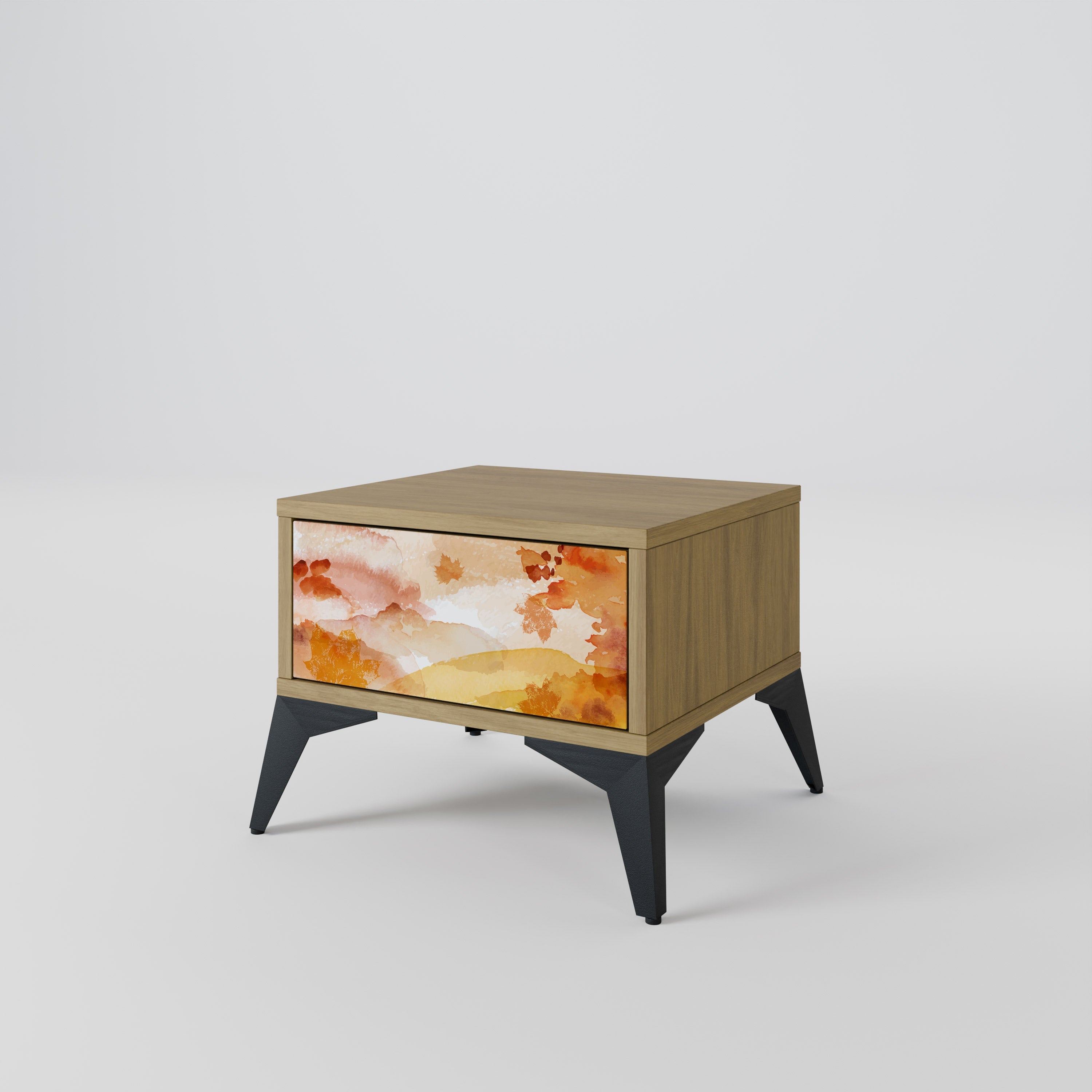 Table de chevet TRACES OF AUTUMN effet chêne