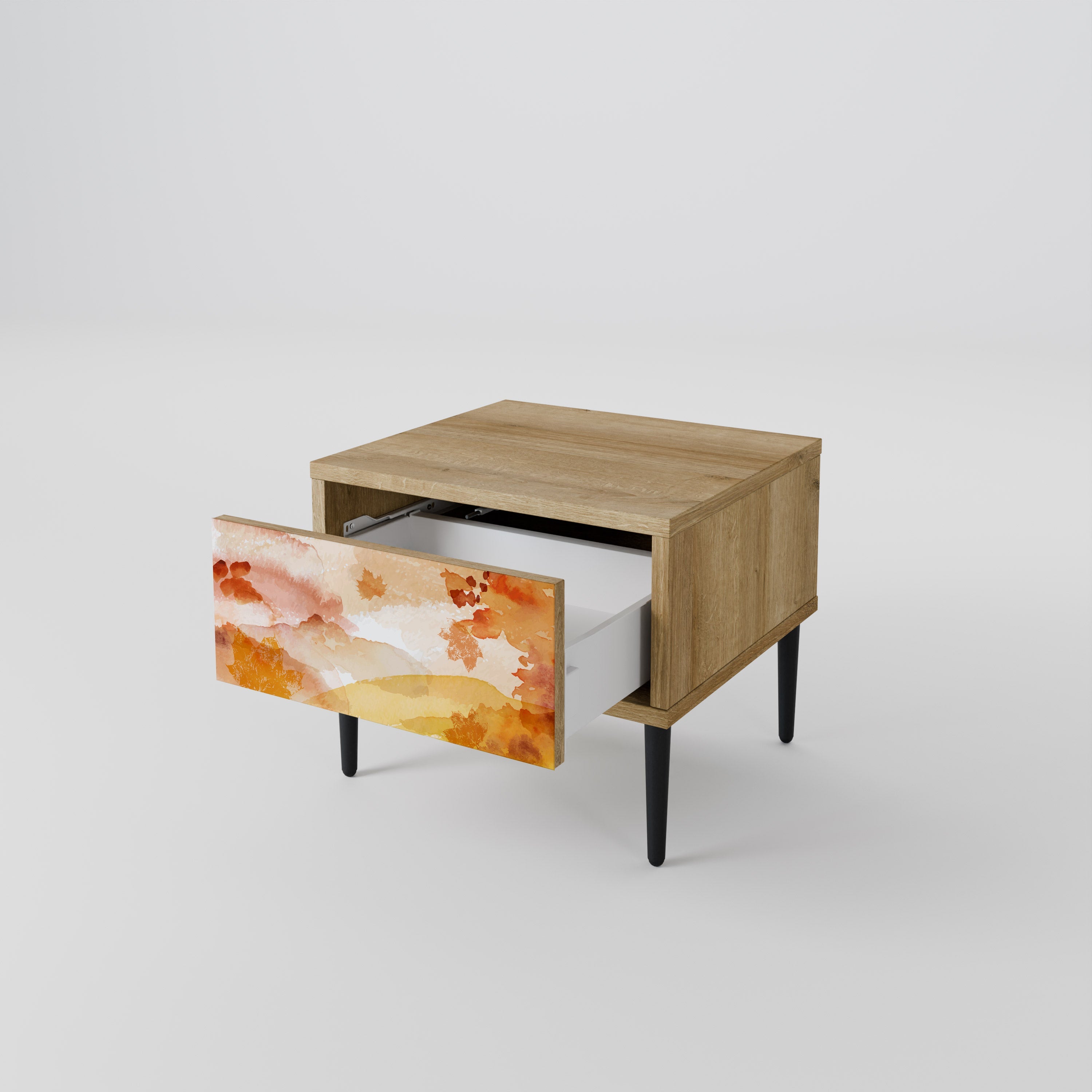 Table de chevet TRACES OF AUTUMN effet chêne
