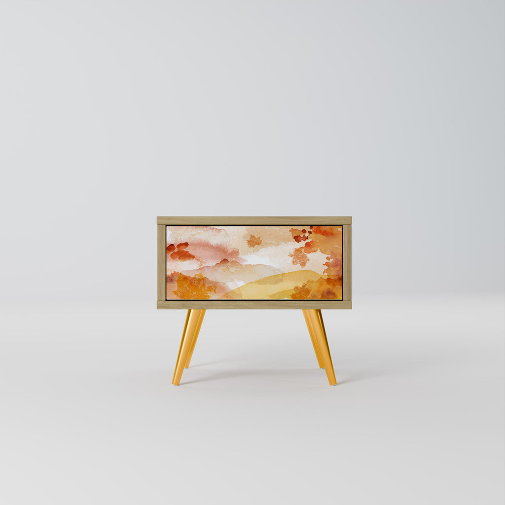 Table de chevet TRACES OF AUTUMN effet chêne