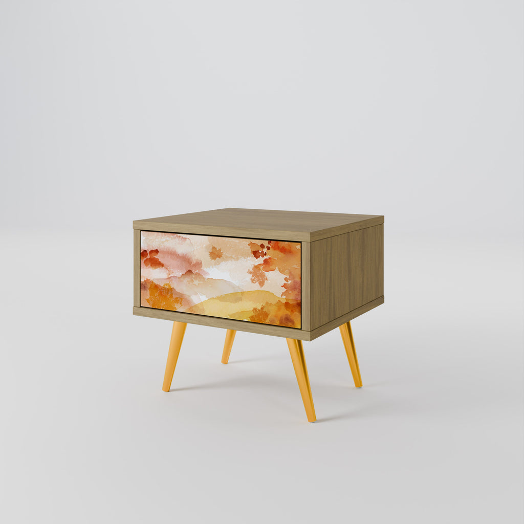 Table de chevet TRACES OF AUTUMN effet chêne