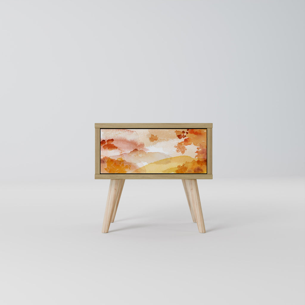 Table de chevet TRACES OF AUTUMN effet chêne